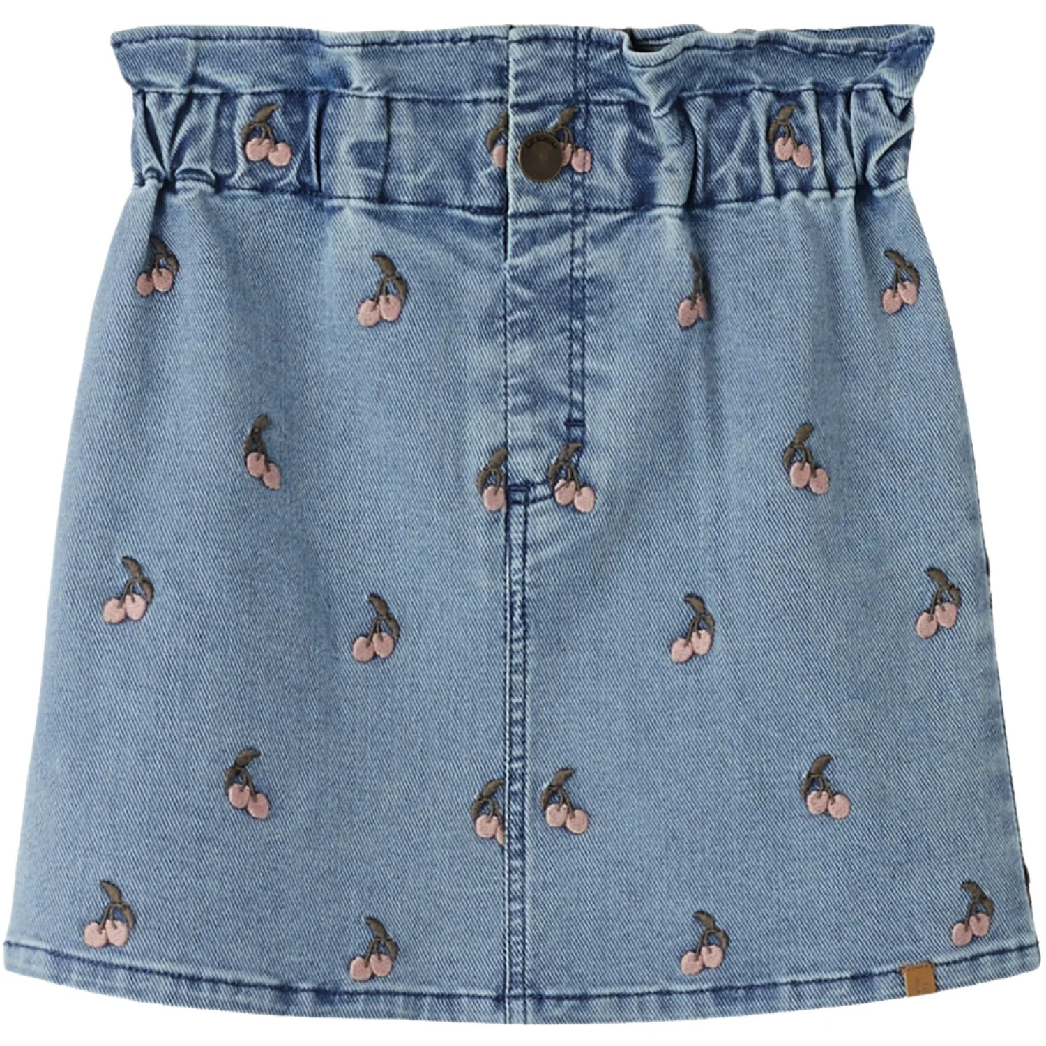 Lil'Atelier Medium Blue Denim Cherry Nmfdeva Loose Dnm Emb Nederdel 2024-Es Lil