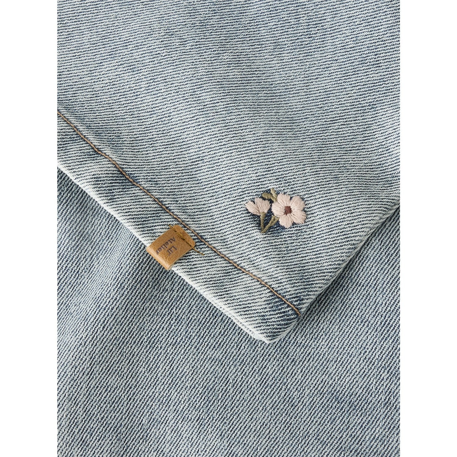 Lil'Atelier Medium Blue Denim Flower Emb Nmfdarlee Doa Dnm Spencer 4499-Se Lil - Image 2