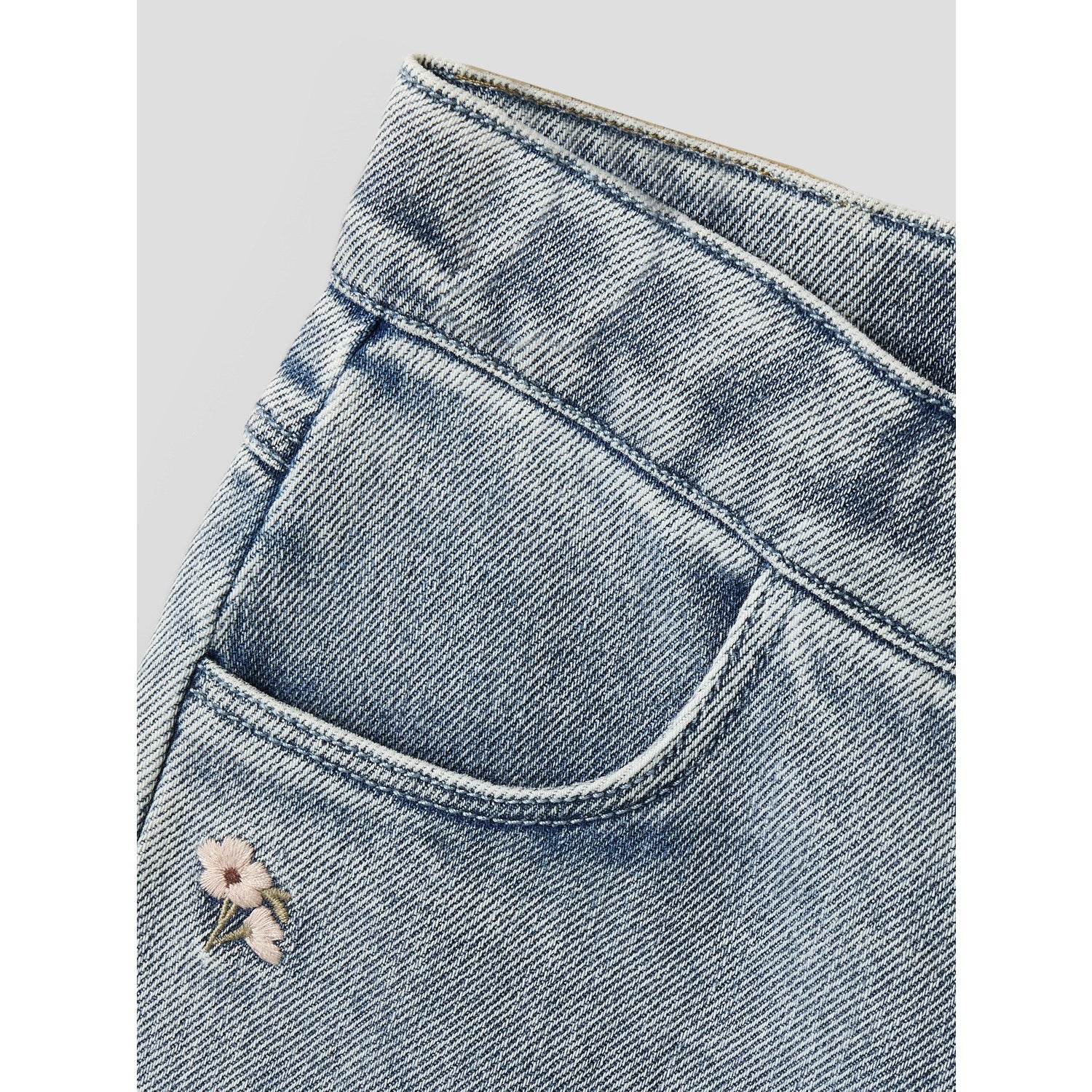 Lil'Atelier Medium Blue Denim Flower Emb Nmfdarlee Doa Loose Jeans 4499-Se Lil - Image 2