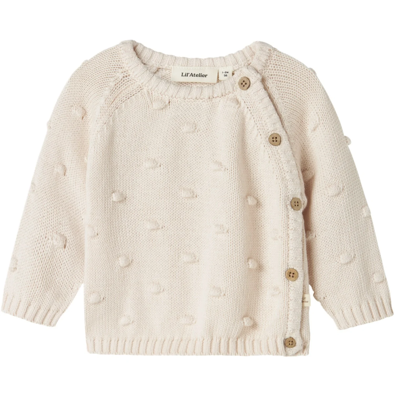Lil'Atelier Pastel Parchment Nbfgable Ls Slå-om Strik Lil