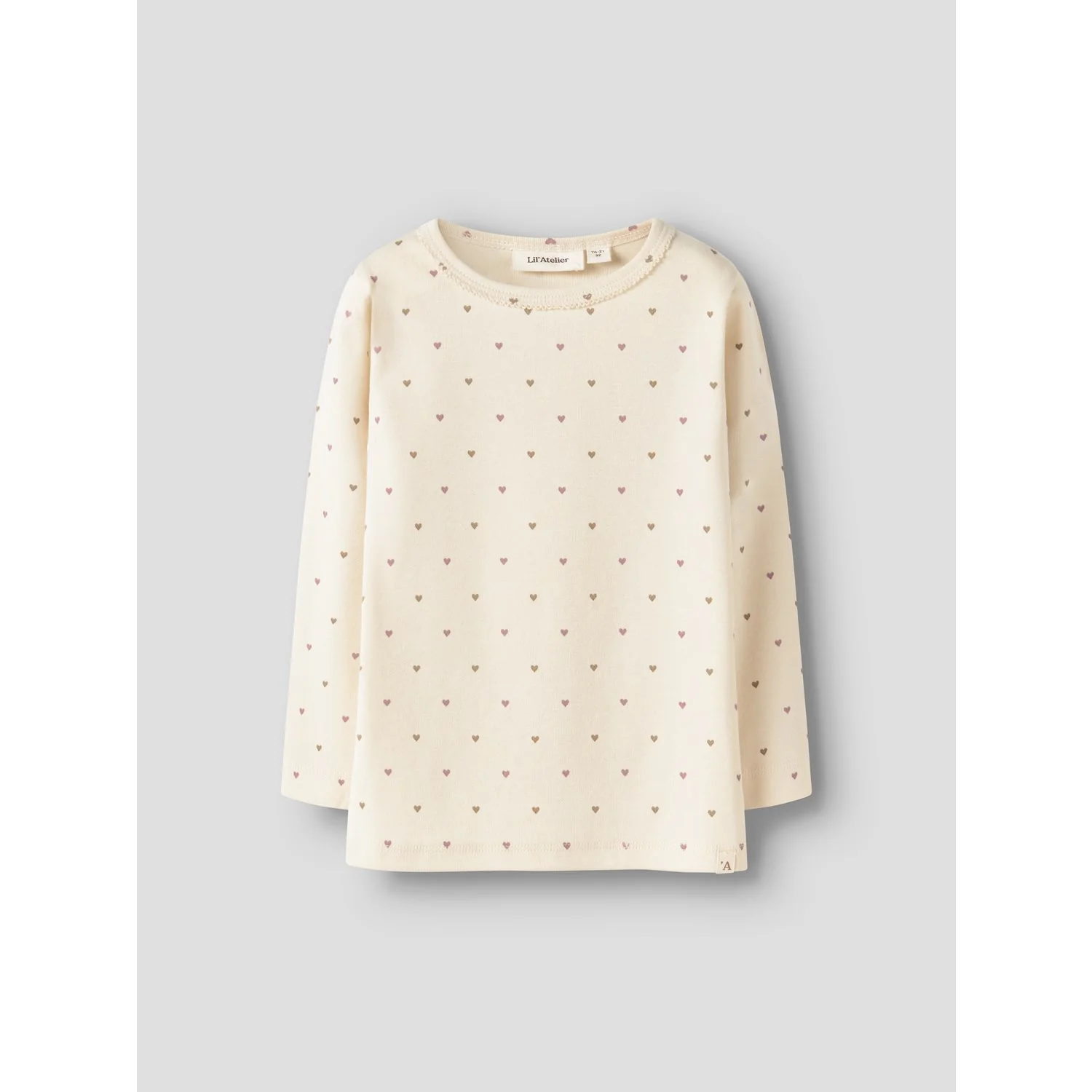 Lil'Atelier Turtledove Heart Nmflalo Tig Ls Slim Top Lil - Image 3