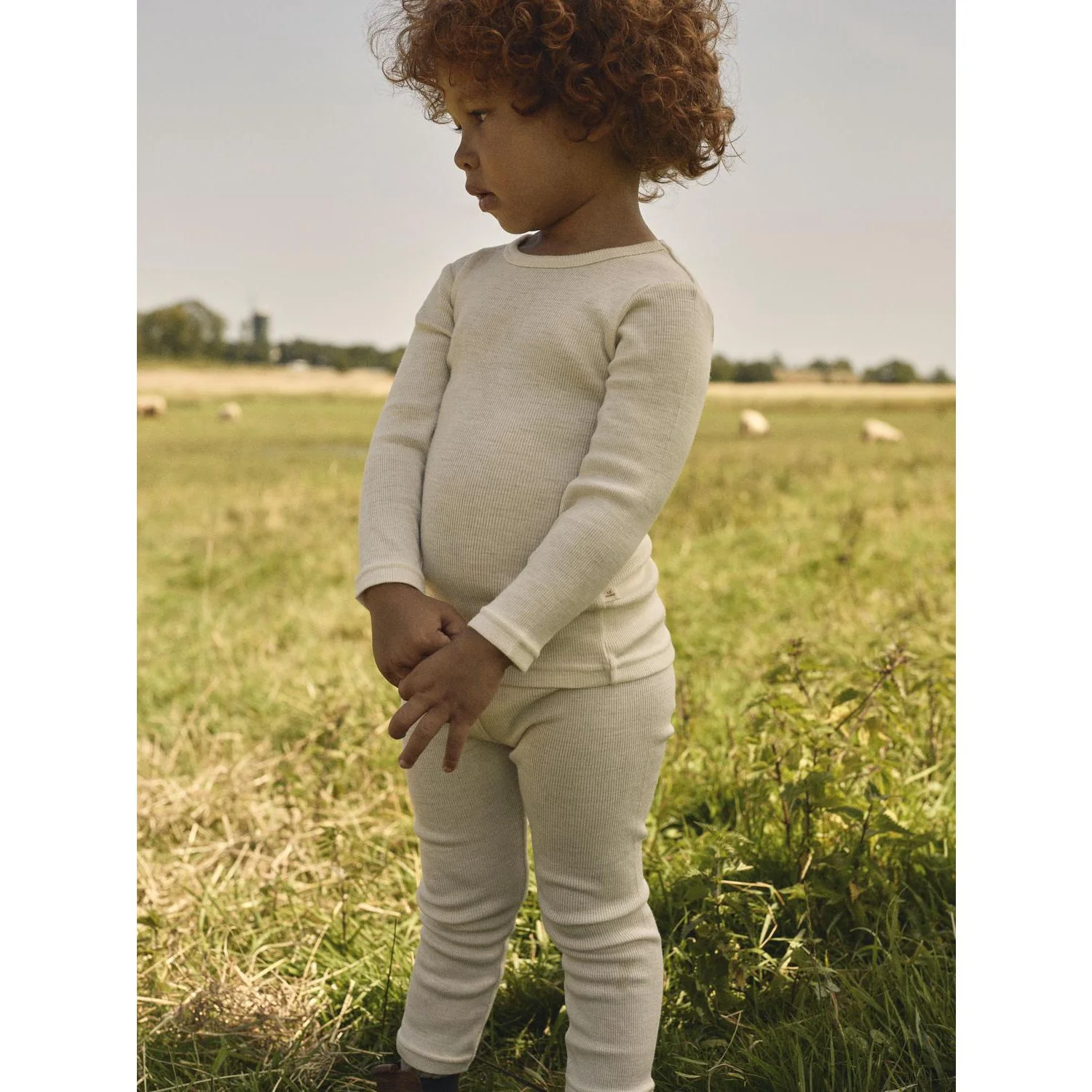 Lil'Atelier Turtledove Melange Nmnnalu Rib Wo/Mo Ls Slim Top Lil - Image 2