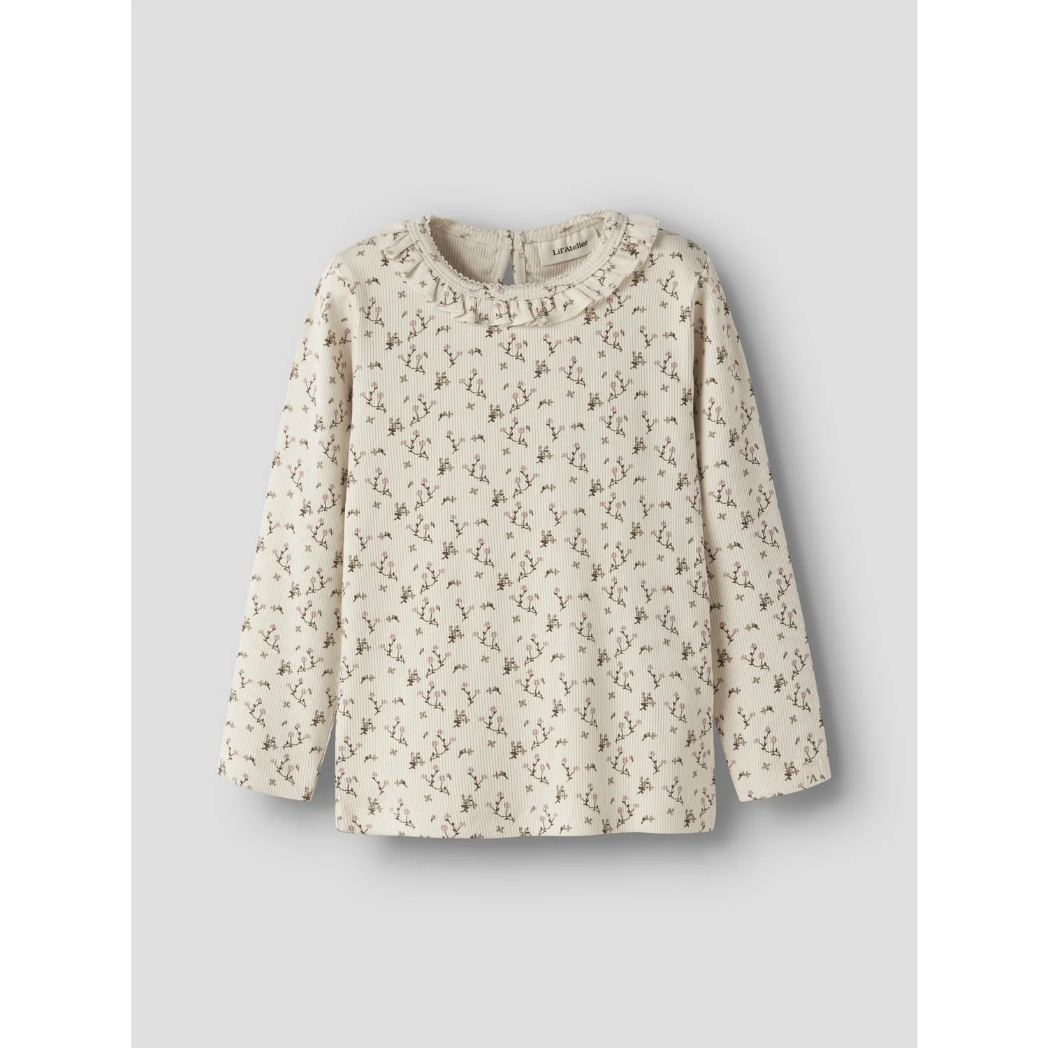 Lil'Atelier Turtledove Rose Flower Nmflago Mai Ls Slim Top Lil - Image 2