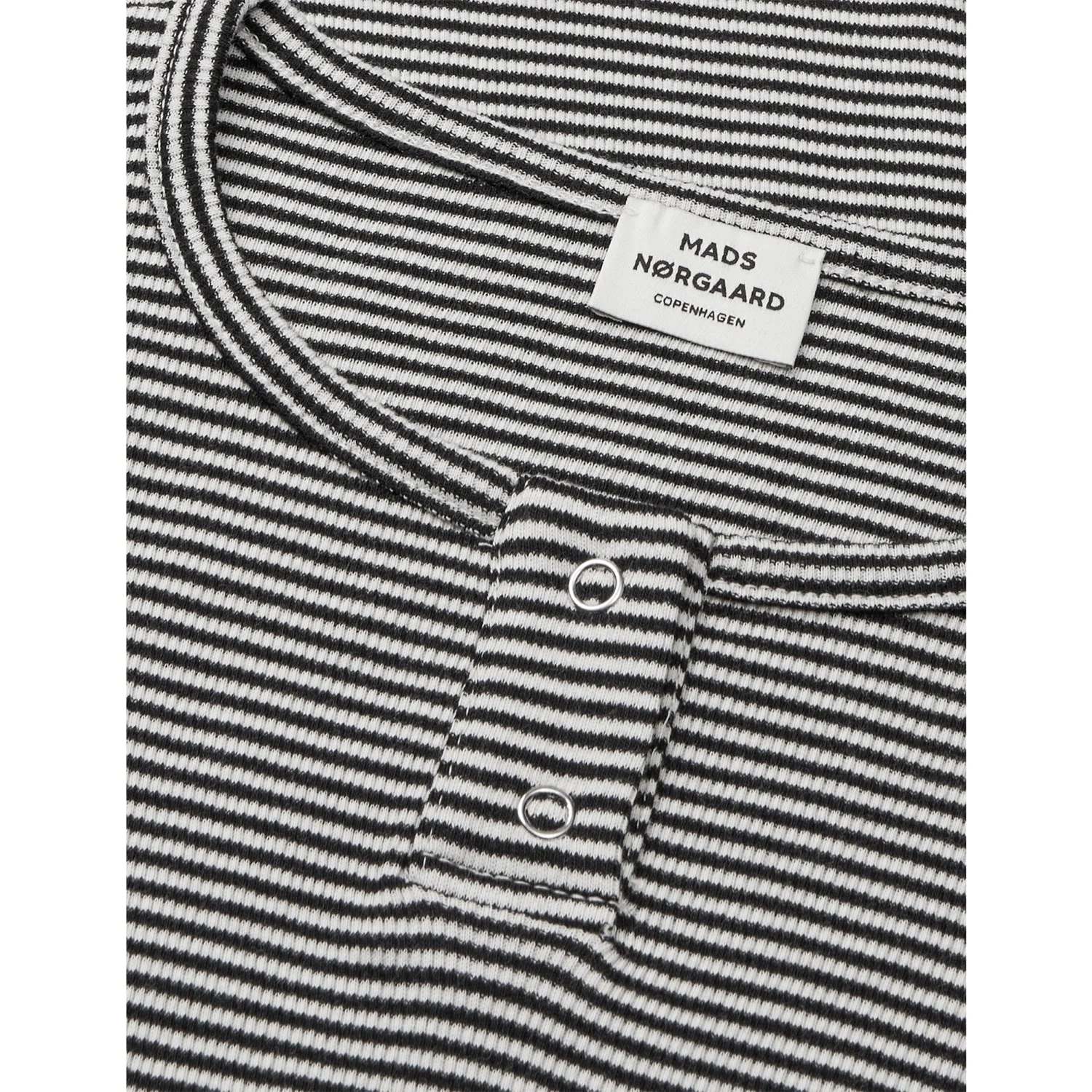 Mads Nørgaard Black/Vanilla Ice 2X2 Bomuld Stripe Tala Tee Ls - Image 2
