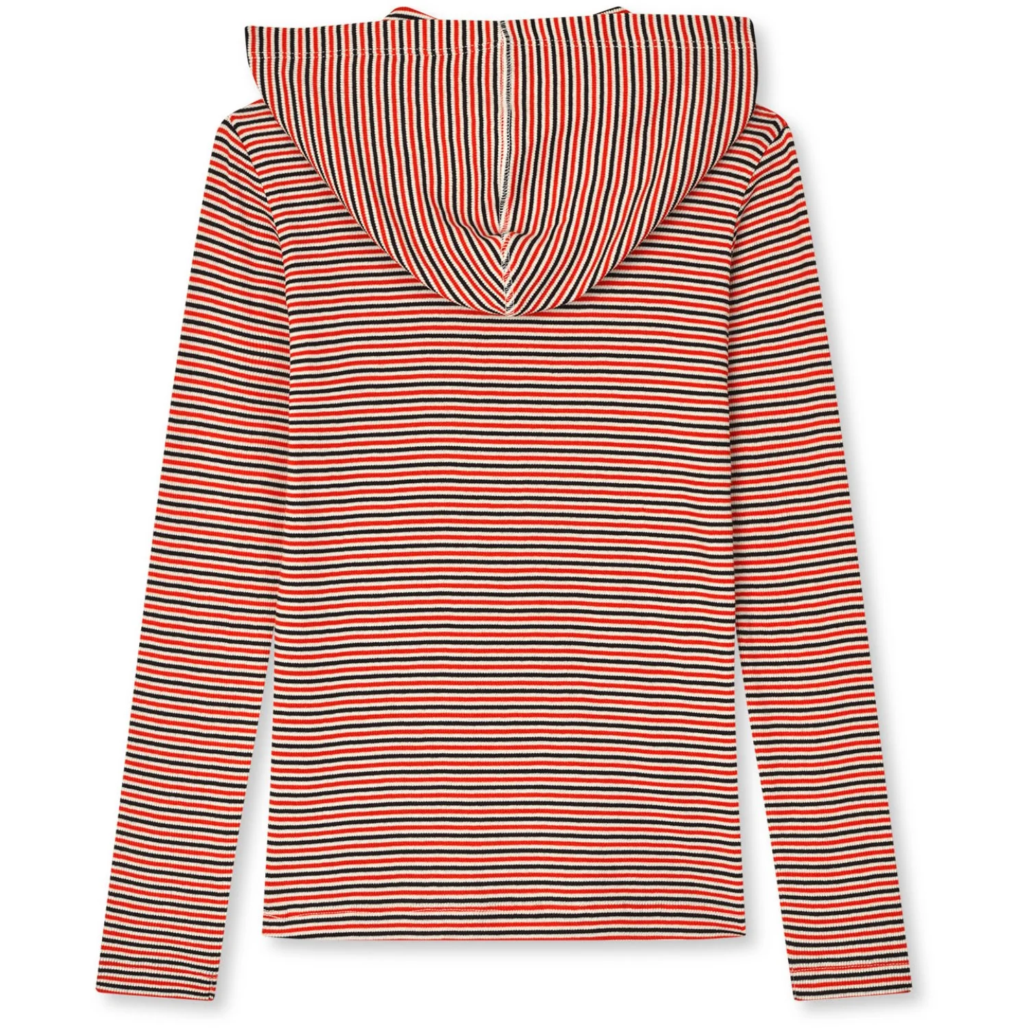 Mads Nørgaard Fiery Red/Vanilla Ice 2X2 Bomuld Stripe Tally Hættetrøje - Image 2