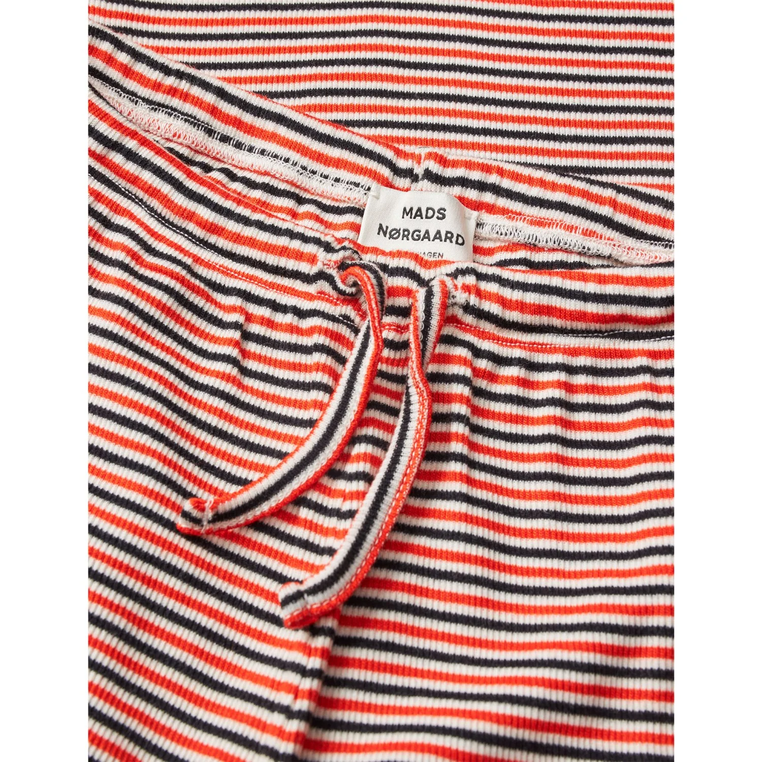 Mads Nørgaard Fiery Red/Vanilla Ice 2X2 Bomuld Stripe Verona Bukser - Image 3