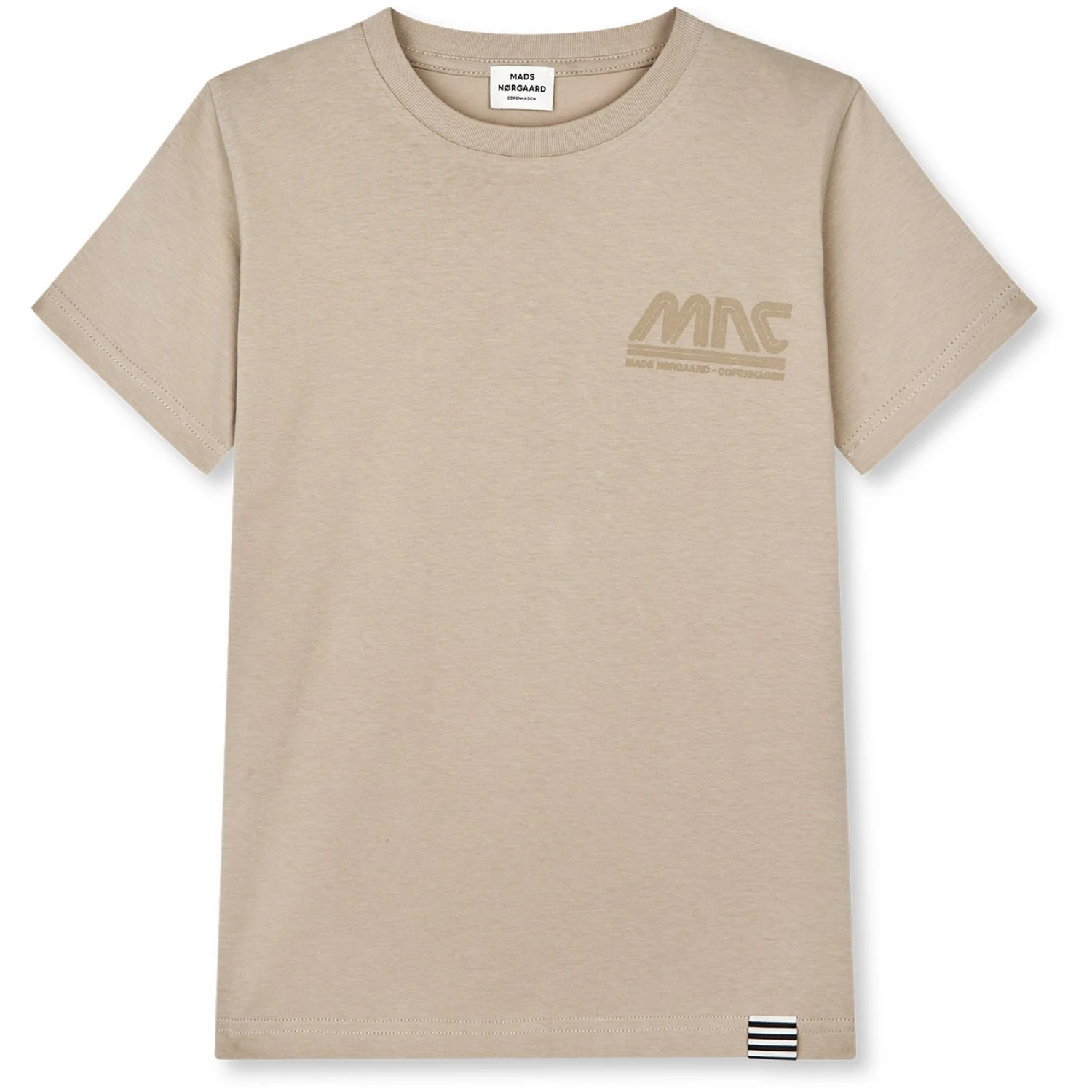 Mads Nørgaard Plaza Taupe Printed Tee Thorlino Logo Tee