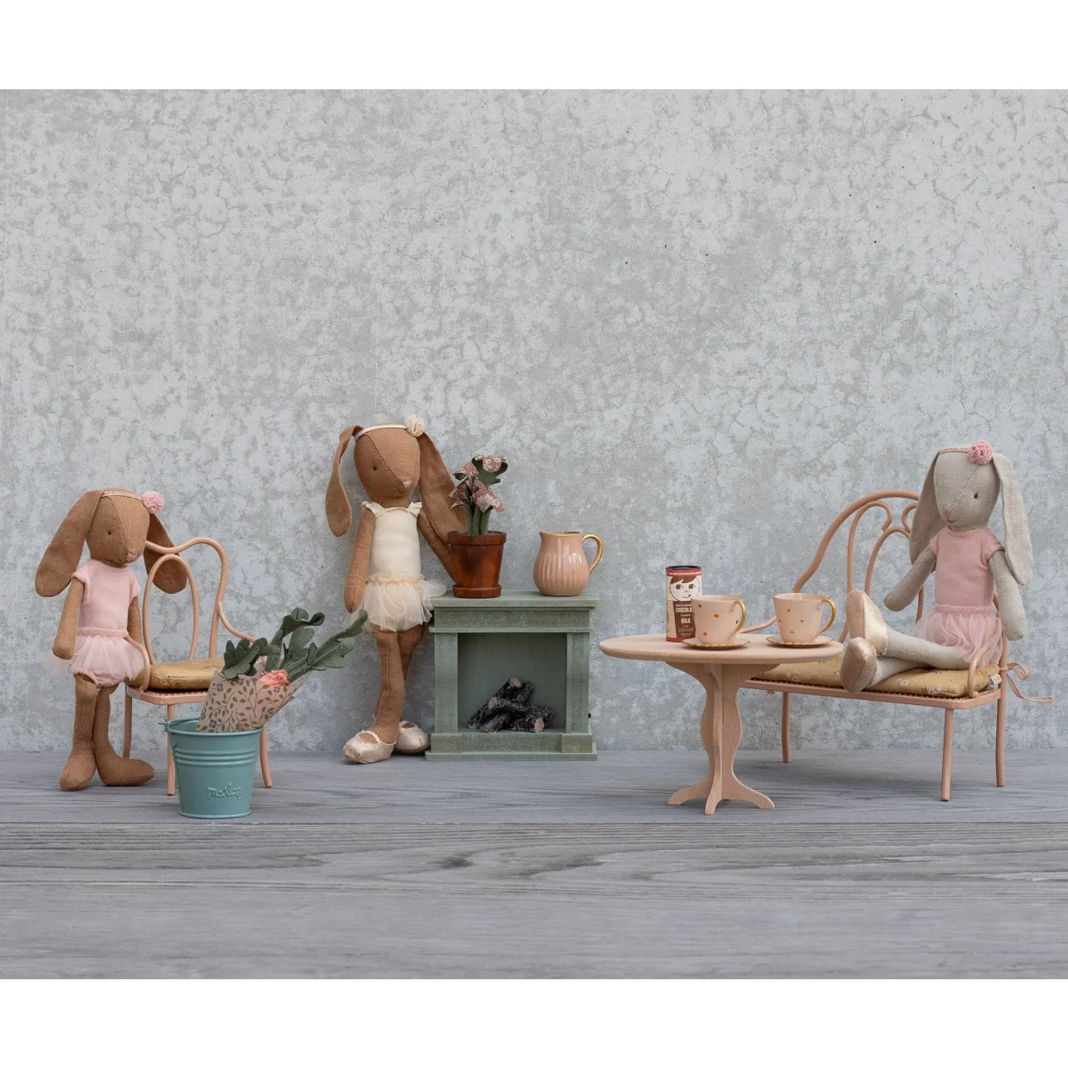 Maileg Vintagebænk, Mini - Mørk Pudder - Image 2