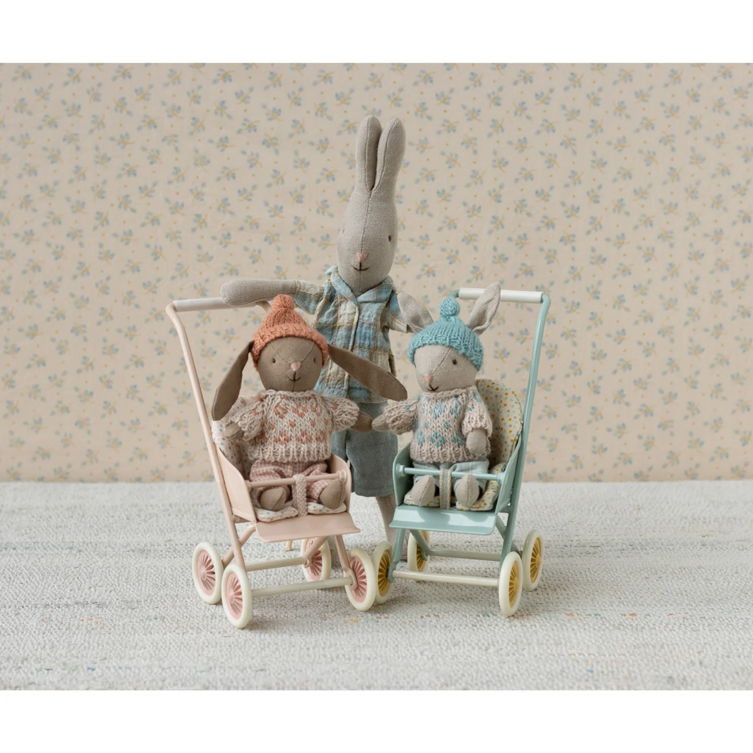 Maileg Vinter Hare, Micro - Sand - Mint - Image 2