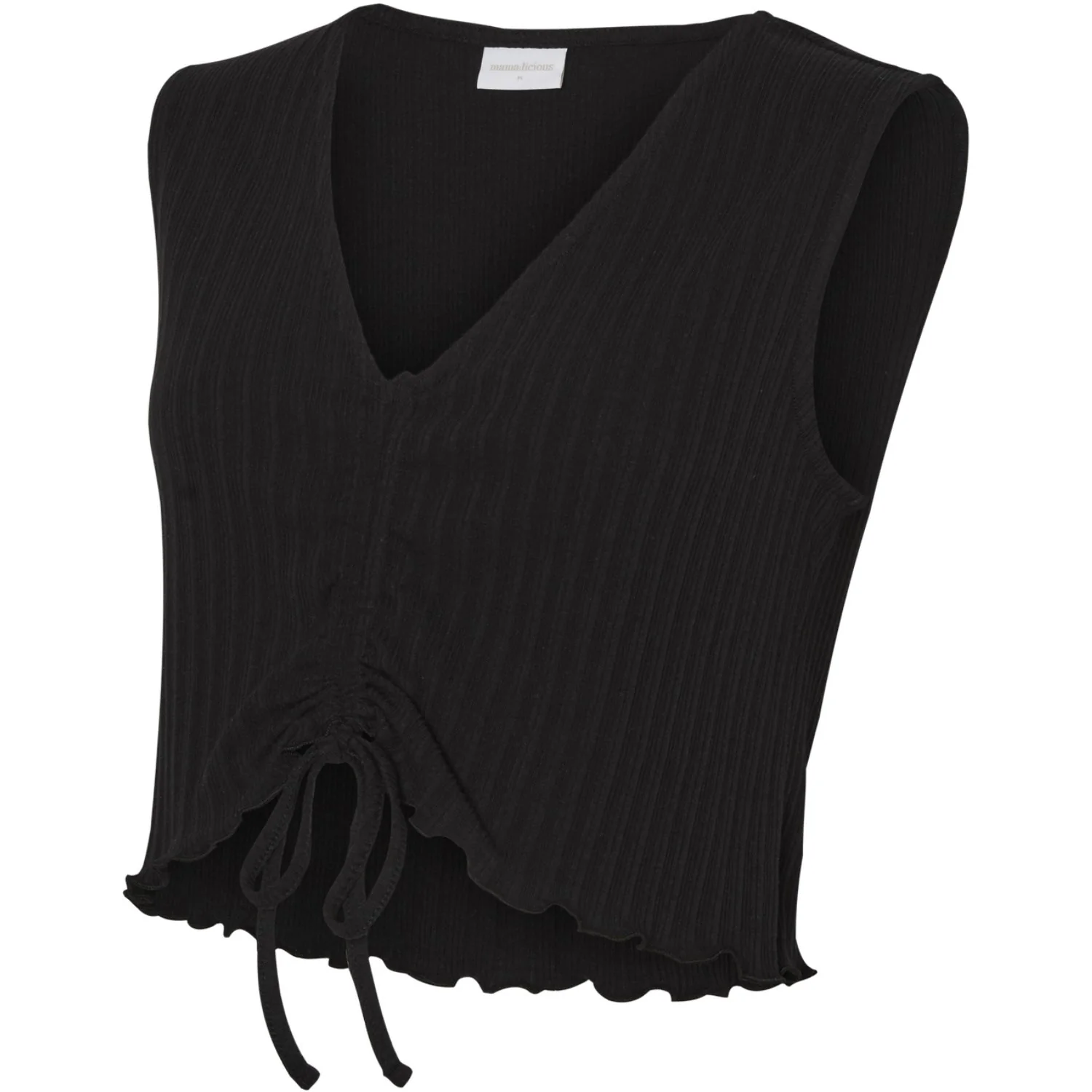 Mama;licious Black Mlhatha Sl Crop Jrs Top
