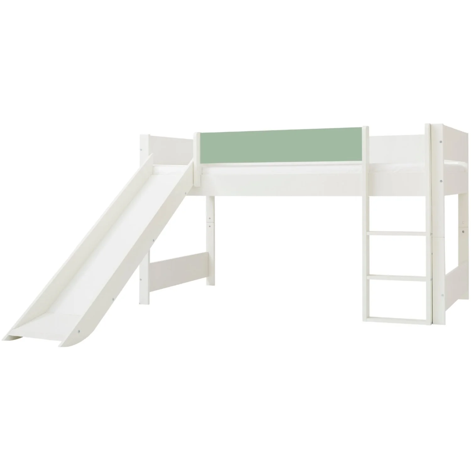 Manis-h White Huxie Børneseng Med Rutsjebane - 200Cm