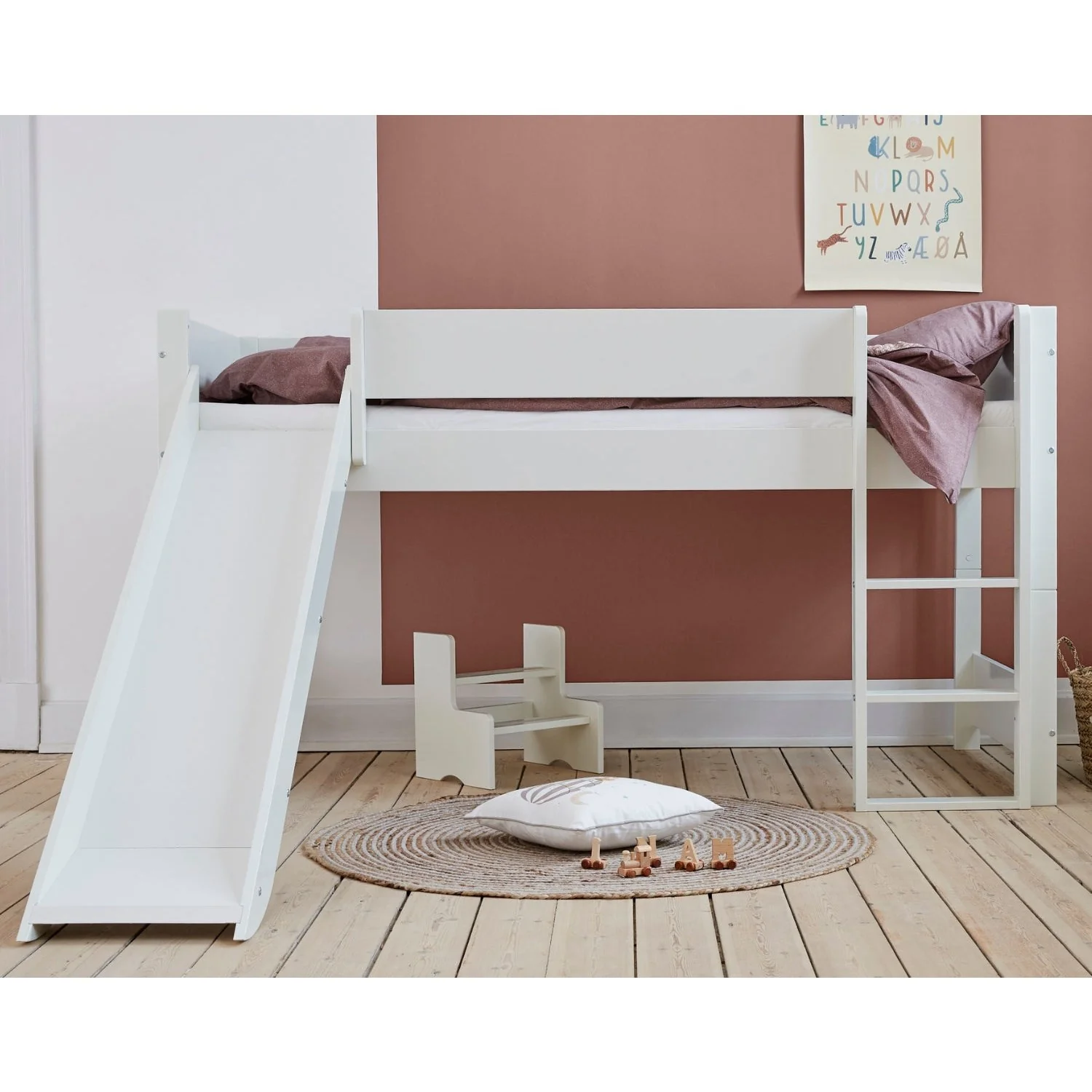 Manis-h White Huxie Børneseng Med Rutsjebane - 200Cm - Image 2