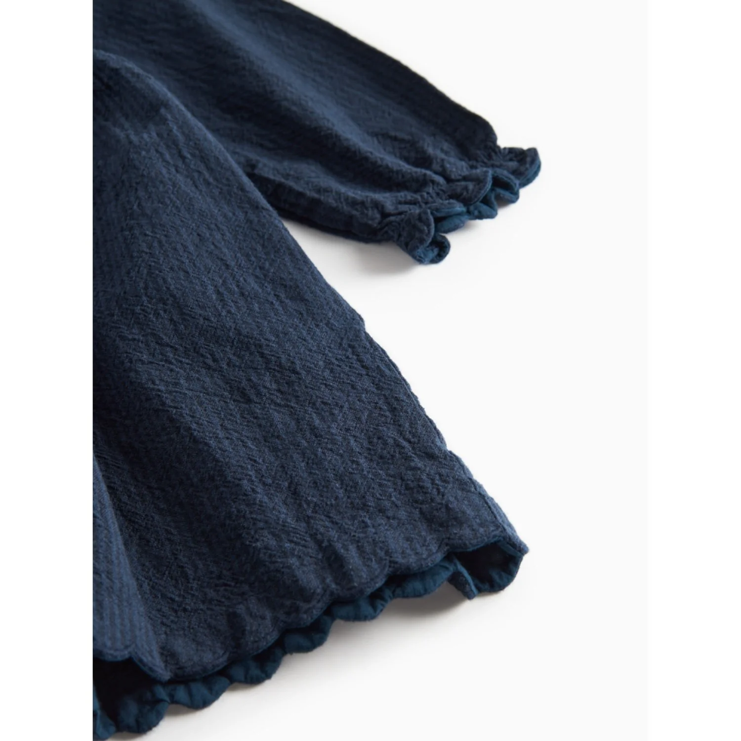 MarMar Chambray Dark Blue Stripe Dagmara Scallop Kjole - Image 4