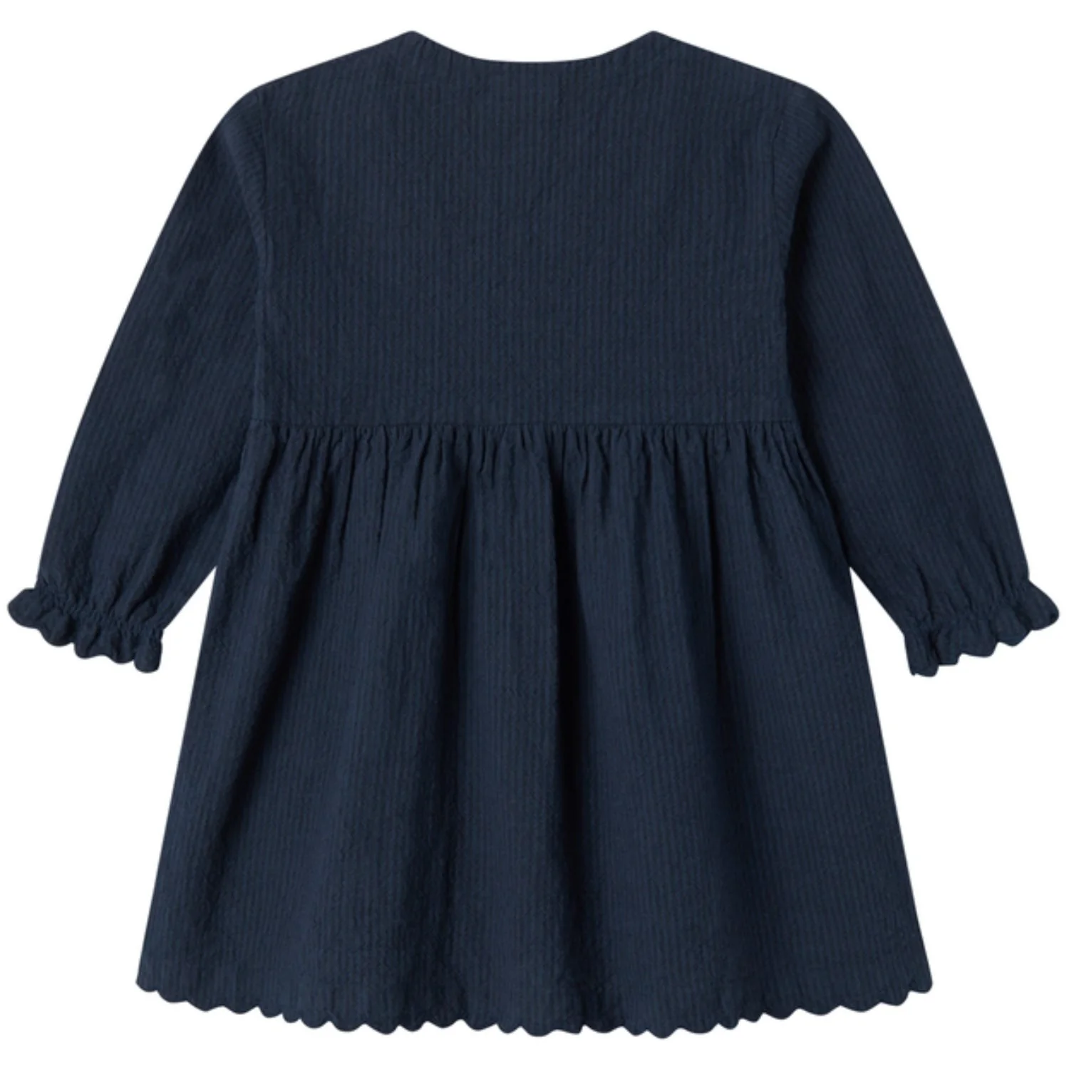 MarMar Chambray Dark Blue Stripe Dagmara Scallop Kjole - Image 5