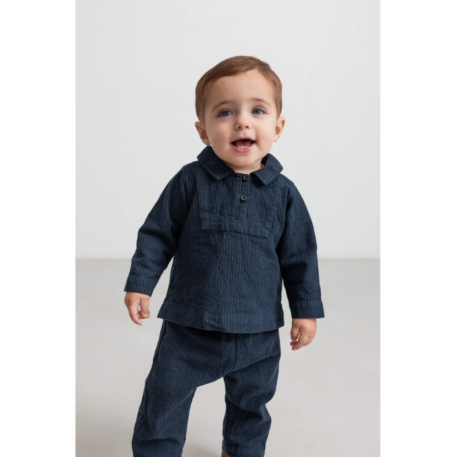 MarMar Chambray Dark Blue Stripe Panto Bukser - Image 2