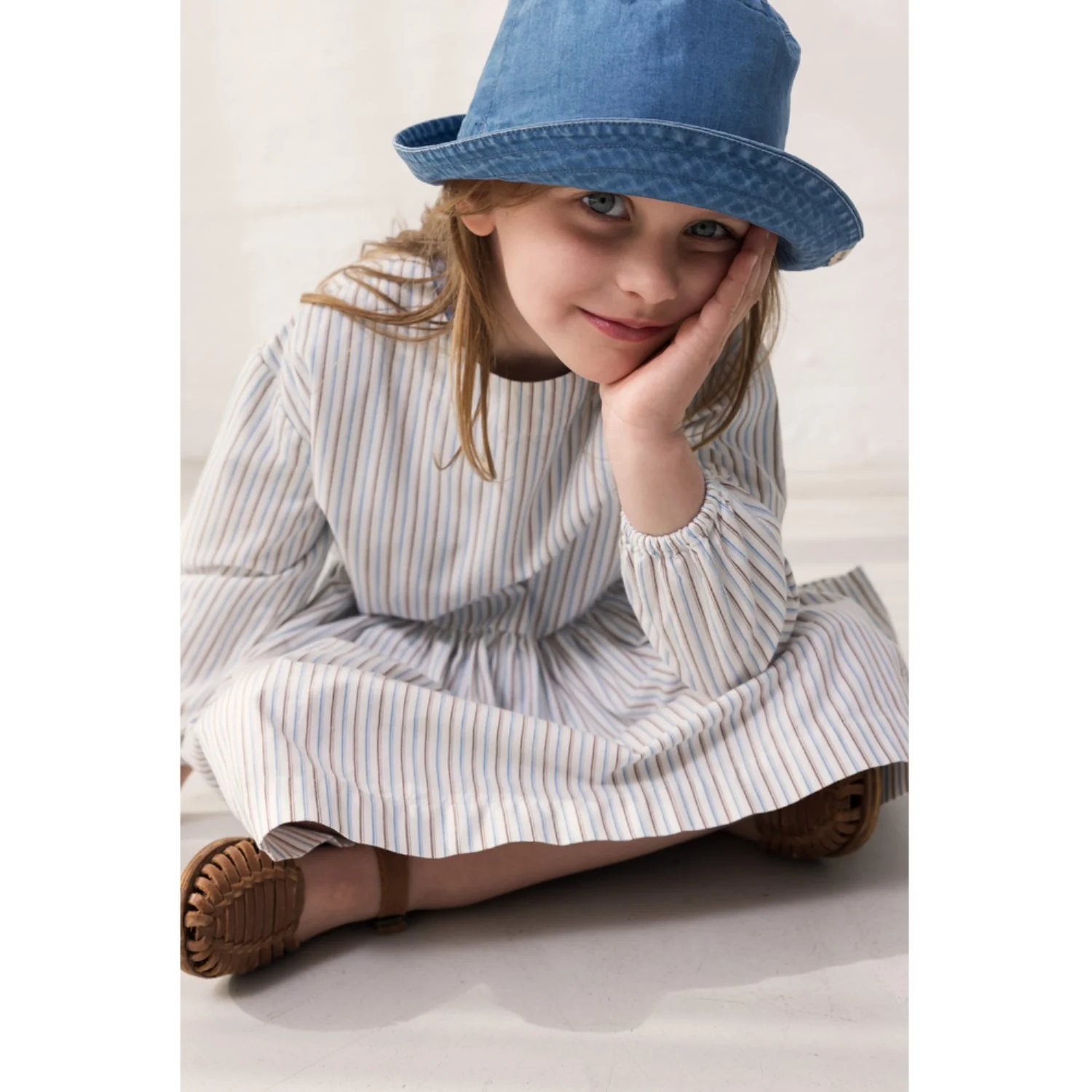 MarMar Cotton Blue Iris Stripe Dagmary Kjole - Image 2