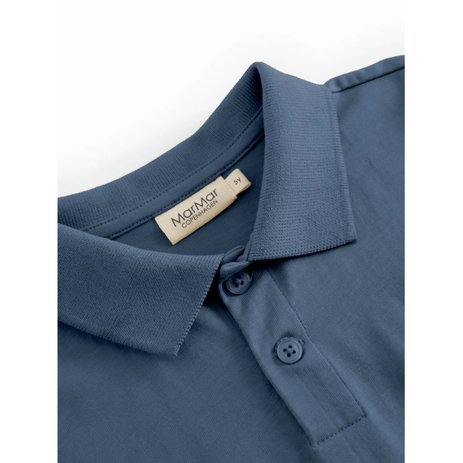 MarMar Cotton Jersey Vintage Blue Tad Polo T-shirt - Image 3