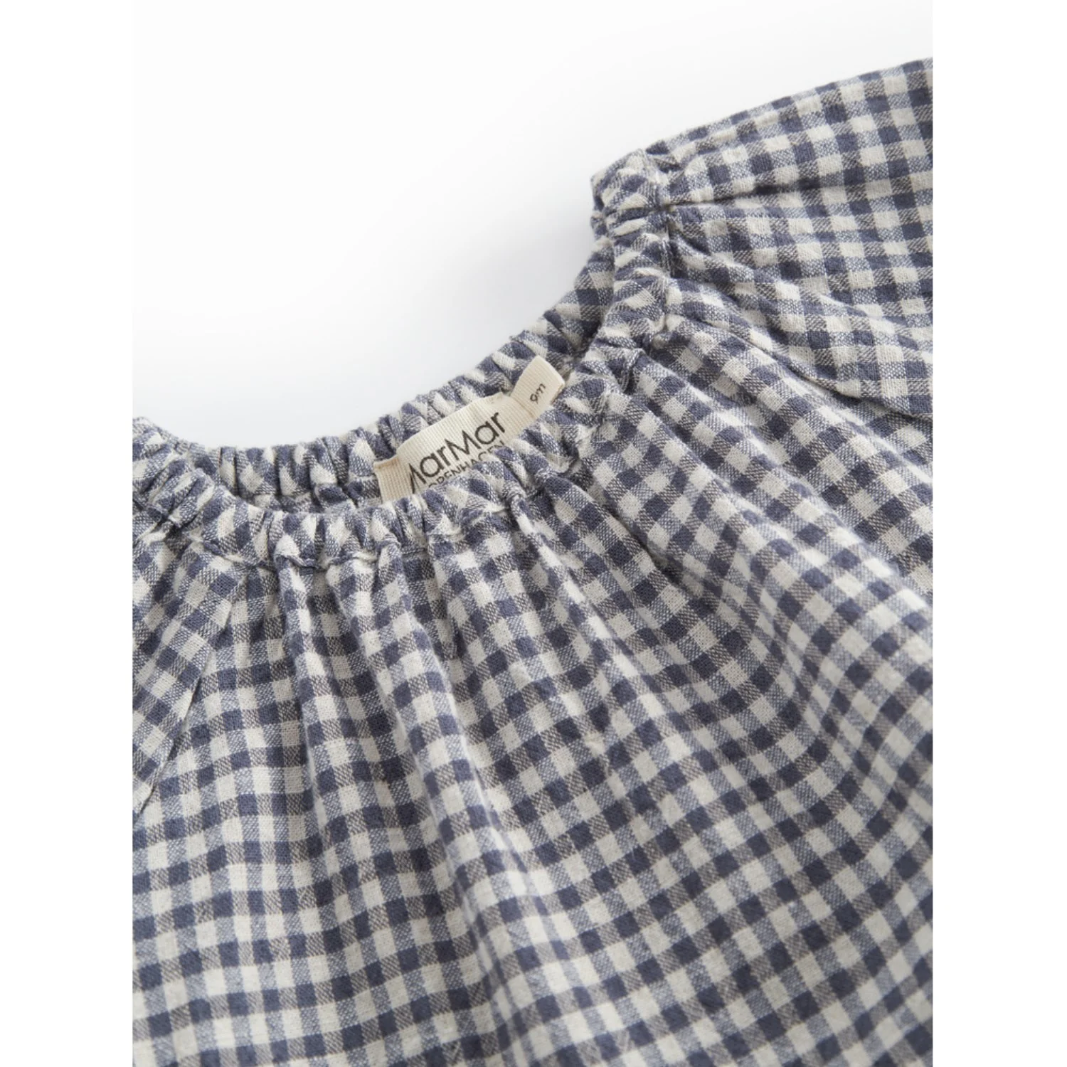 MarMar Cotton Linen Marine Check Dawson B Kjole - Image 4