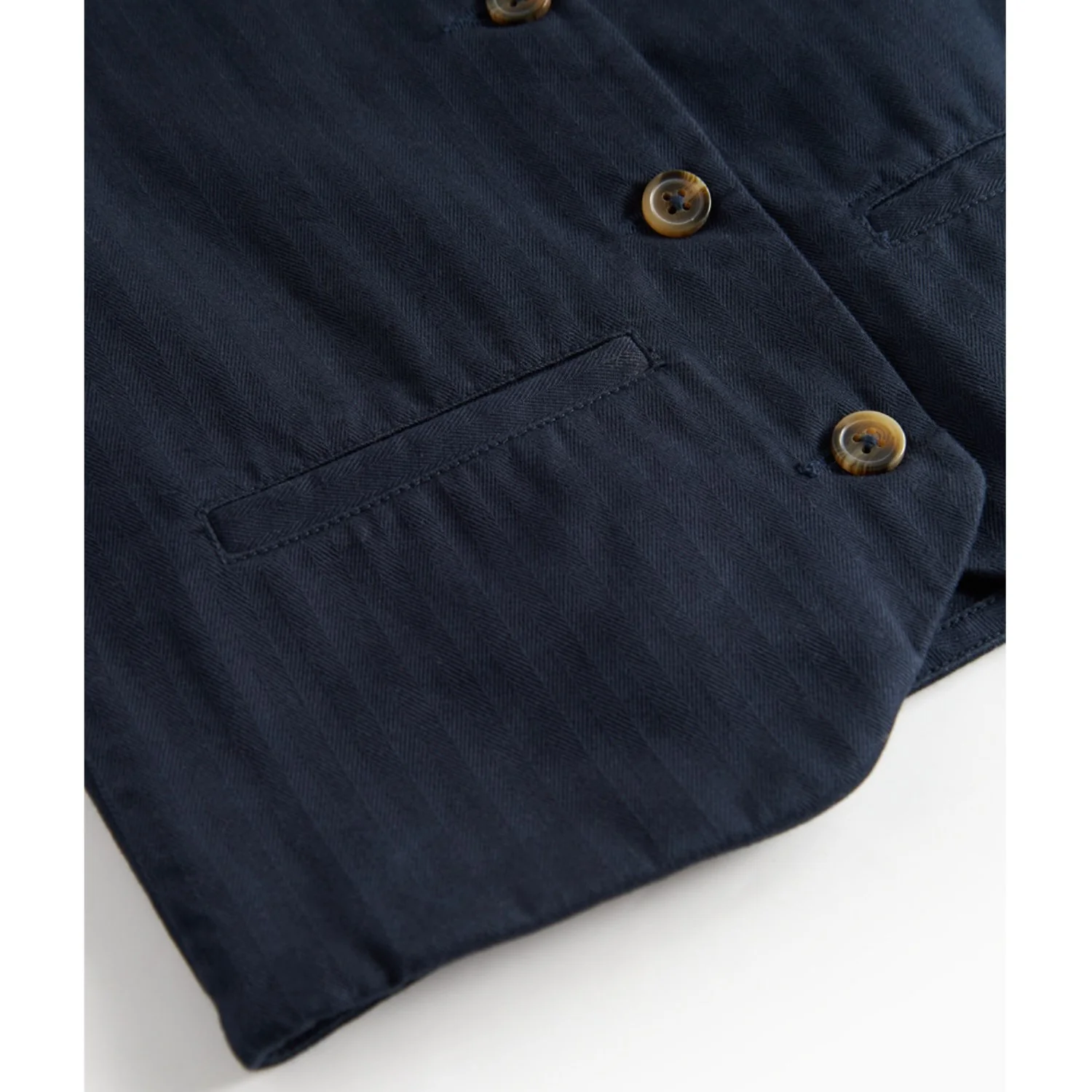 MarMar Herringbone Twill Pilot Navy Jason Vest - Image 5
