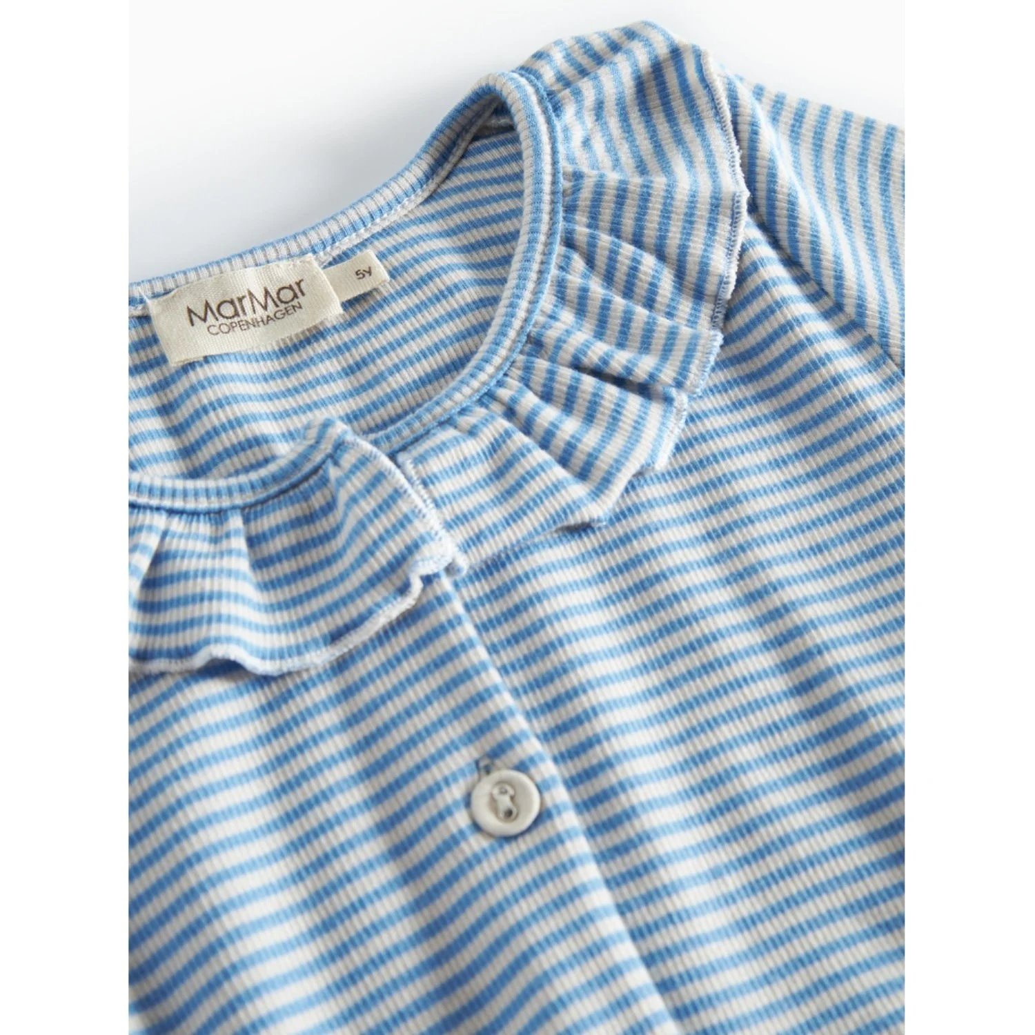 MarMar Modal Fine Rib Blue Stripe Dama LS Kjole - Image 2