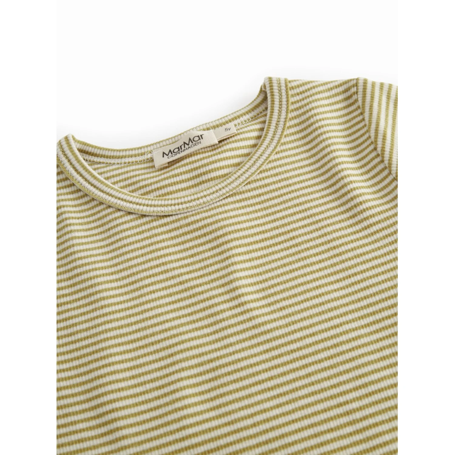 MarMar Modal Fine Rib Olive Stripe Tago T-shirt - Image 2