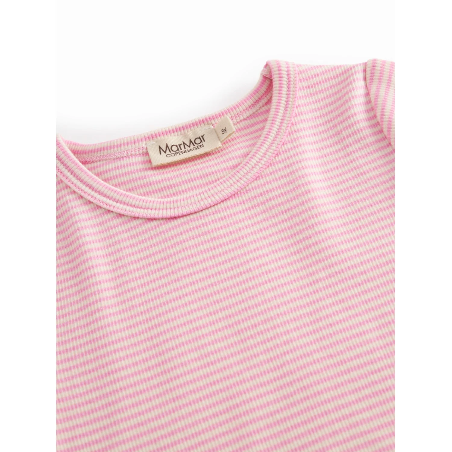 MarMar Modal Fine Rib Pink Stripe Tago T-shirt - Image 2