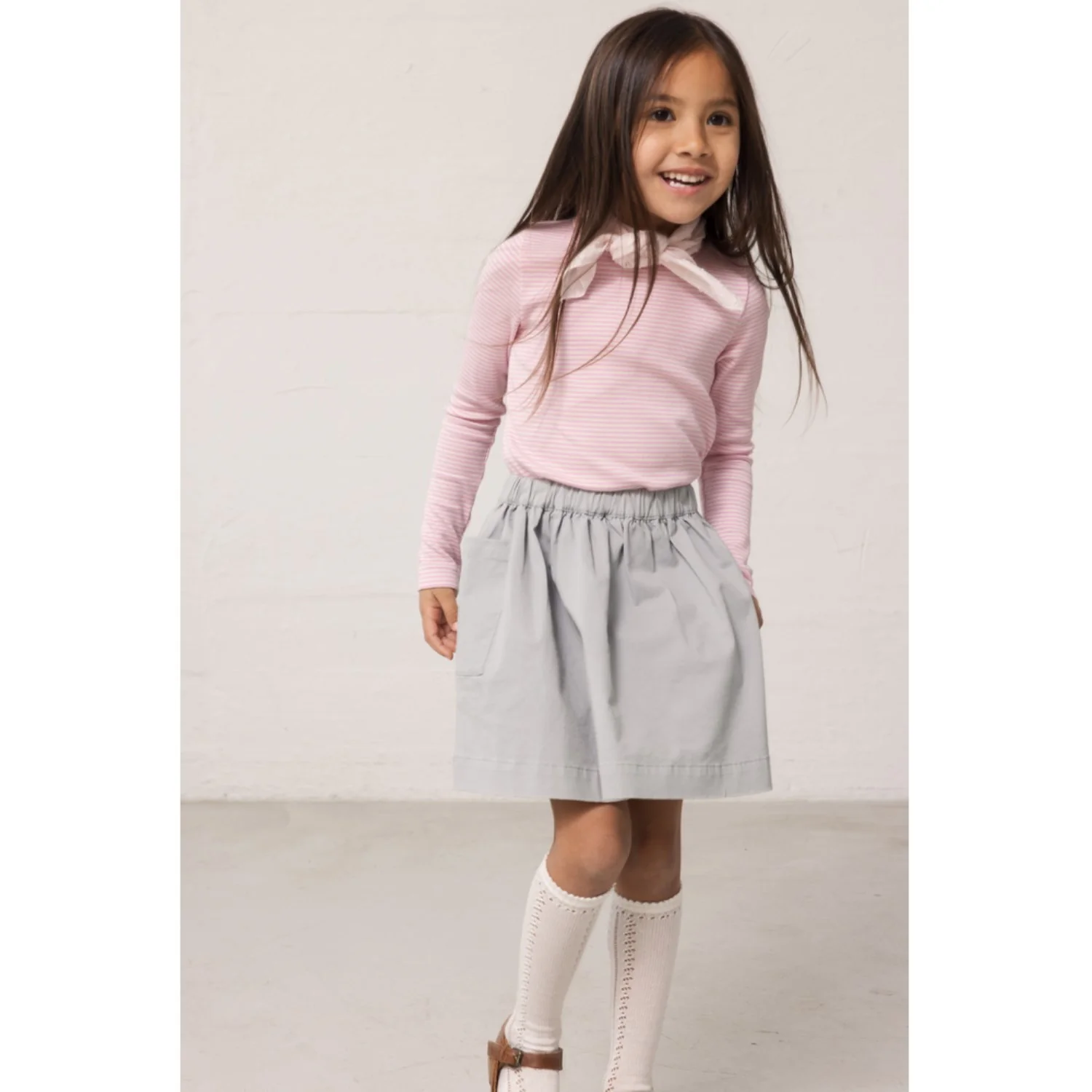 MarMar Modal Fine Rib Pink Stripe Tani Bluse - Image 2