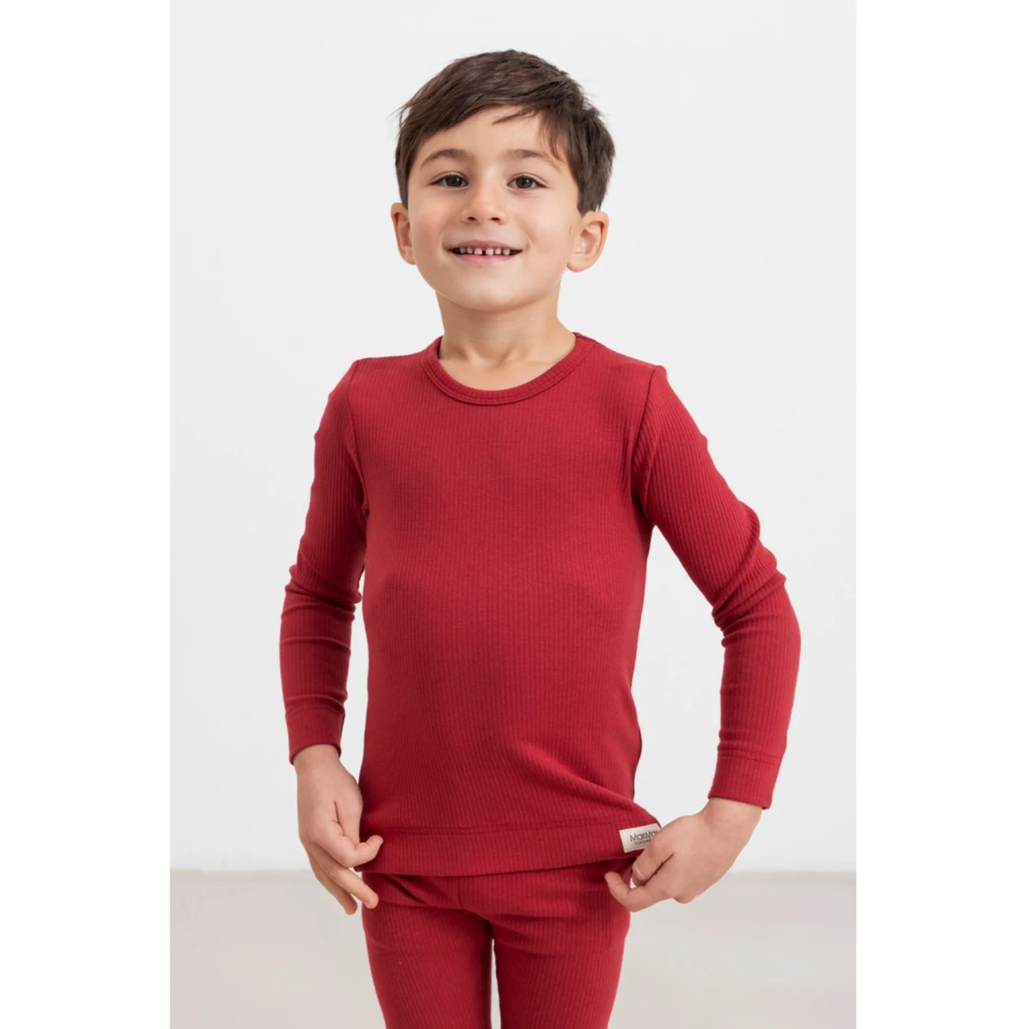 MarMar Modal Hibiscus Red Plain Tee LS - Image 2