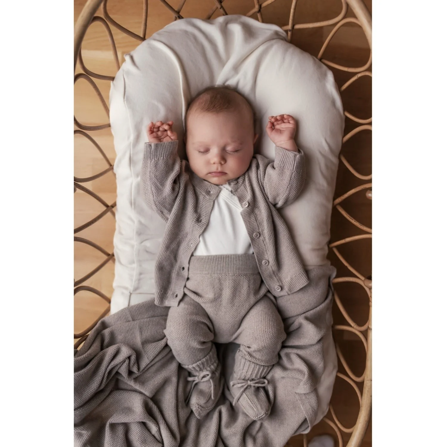 MarMar New Born Modal Mix Pearl Cashew Melange Alia Strik Tæppe - Image 5