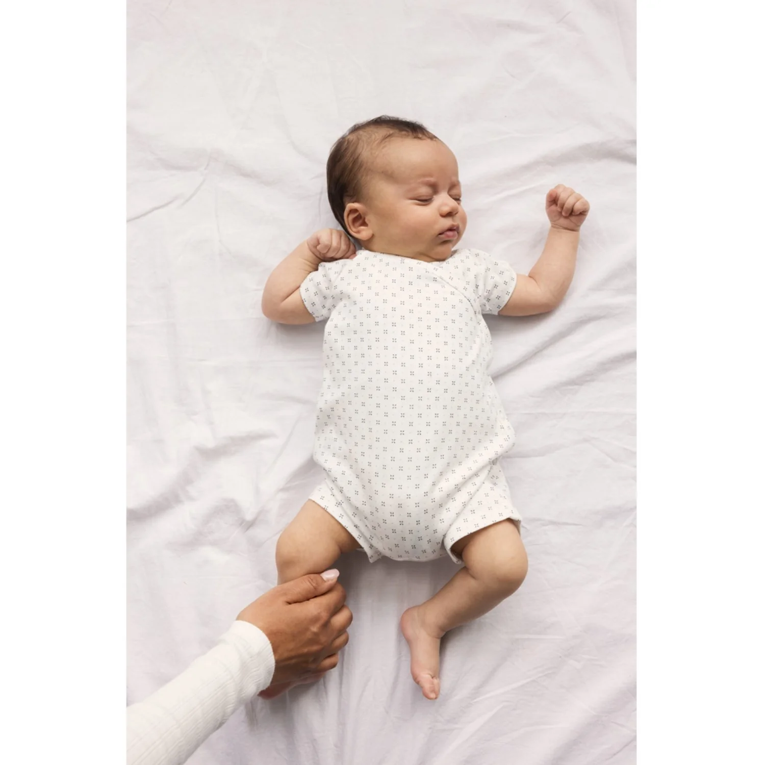 MarMar New Born Modal Smooth Print Droplet Rap Summer Romper - Image 2