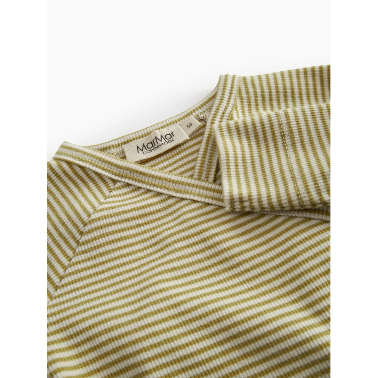 MarMar Newborn Modal Fine Rib Olive Stripe Rikke Heldragt - Image 3