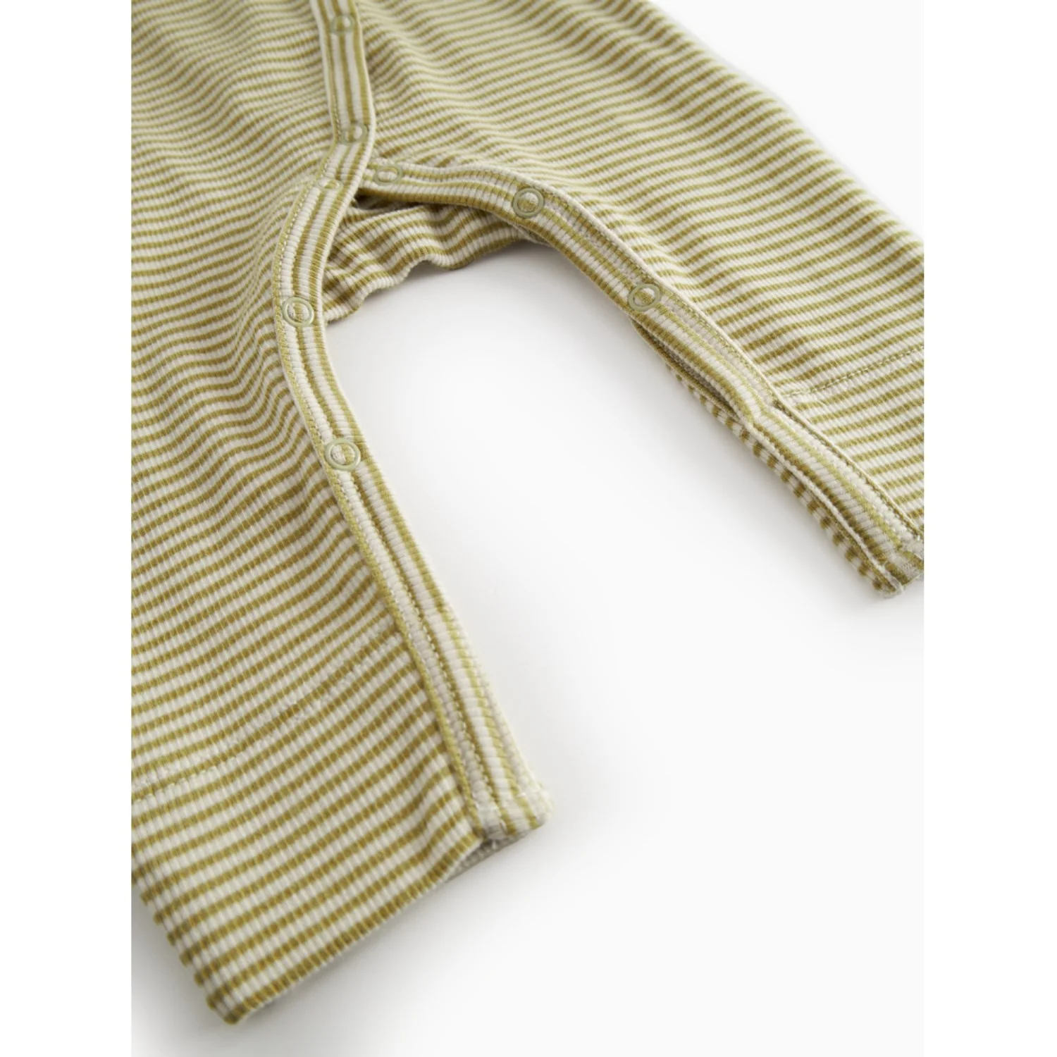 MarMar Newborn Modal Fine Rib Olive Stripe Rikke Heldragt - Image 4