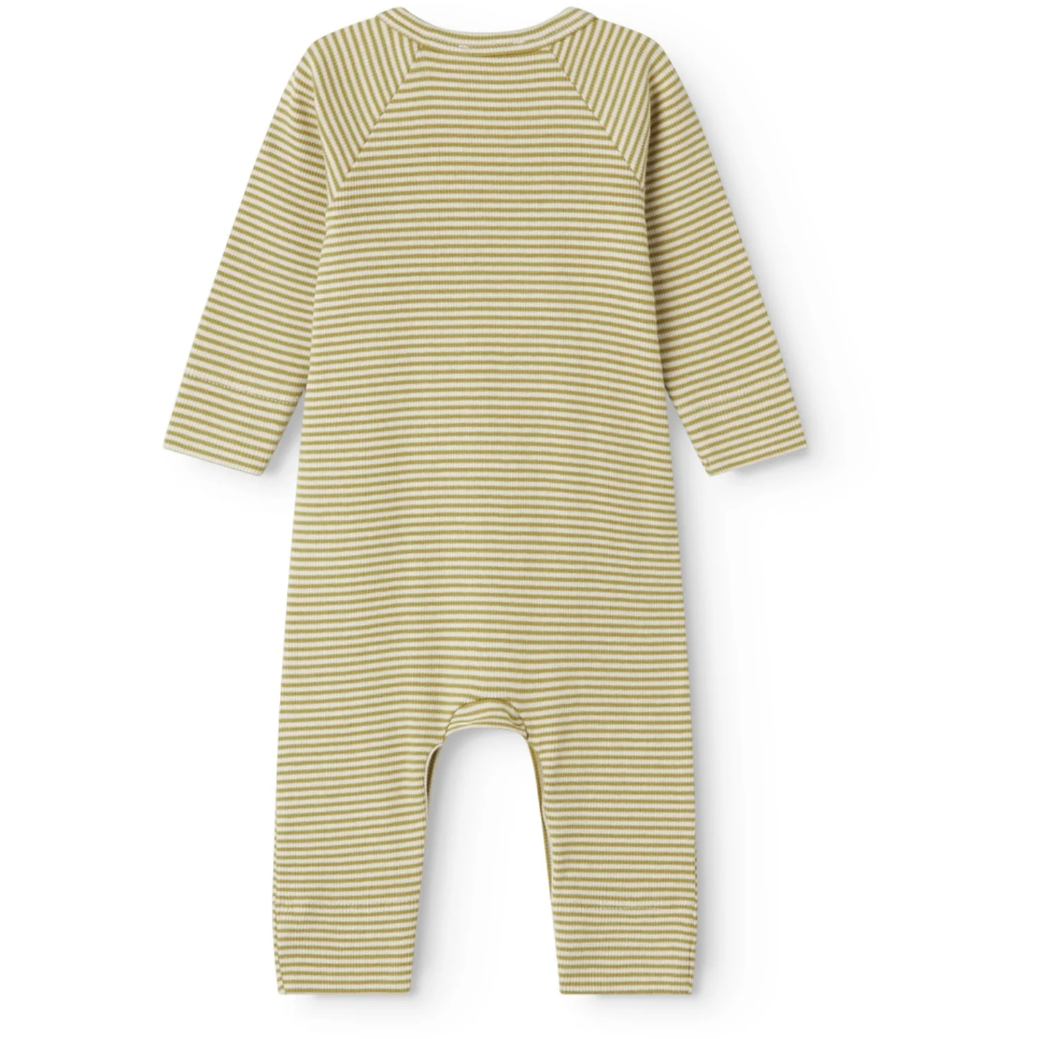 MarMar Newborn Modal Fine Rib Olive Stripe Rikke Heldragt - Image 5
