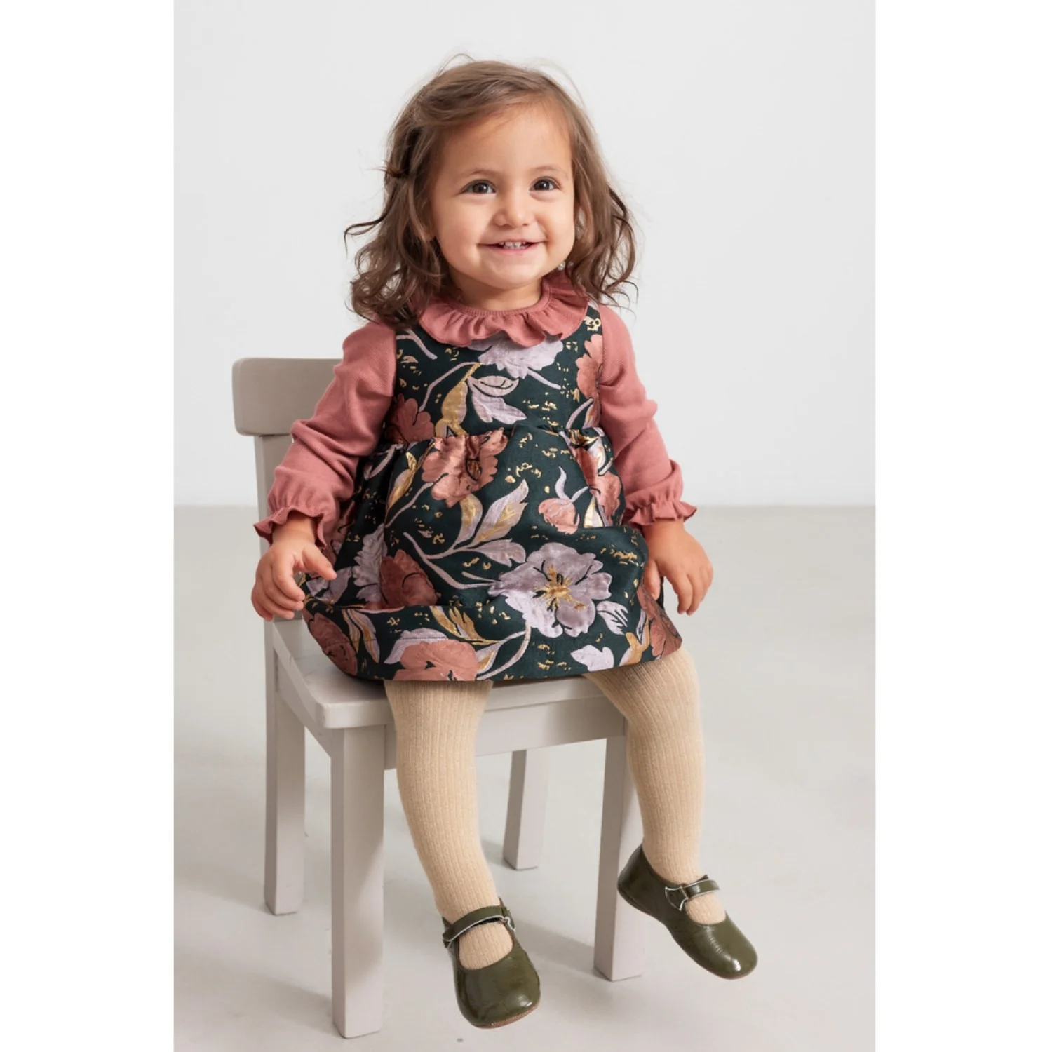 MarMar Party Jacquard Winter Bouquet Daelyna Kjole - Image 2