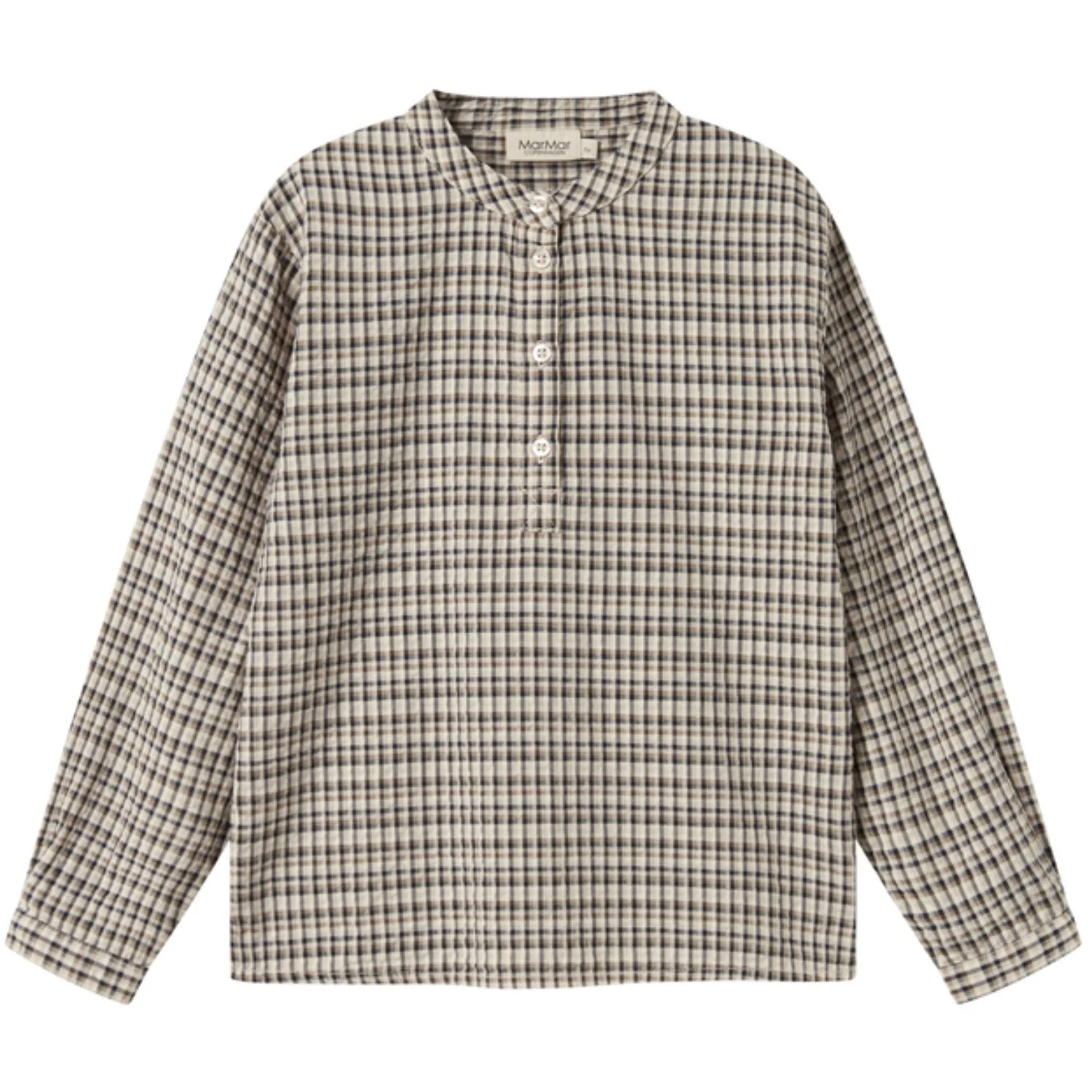 MarMar Seersucker Check Pilot Navy Check Tokyo Skjorte