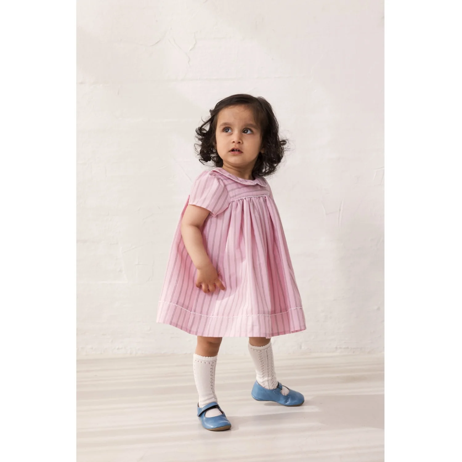 MarMar Smooth Cotton Bonbon Pink Stripes Dulla Kjole - Image 2