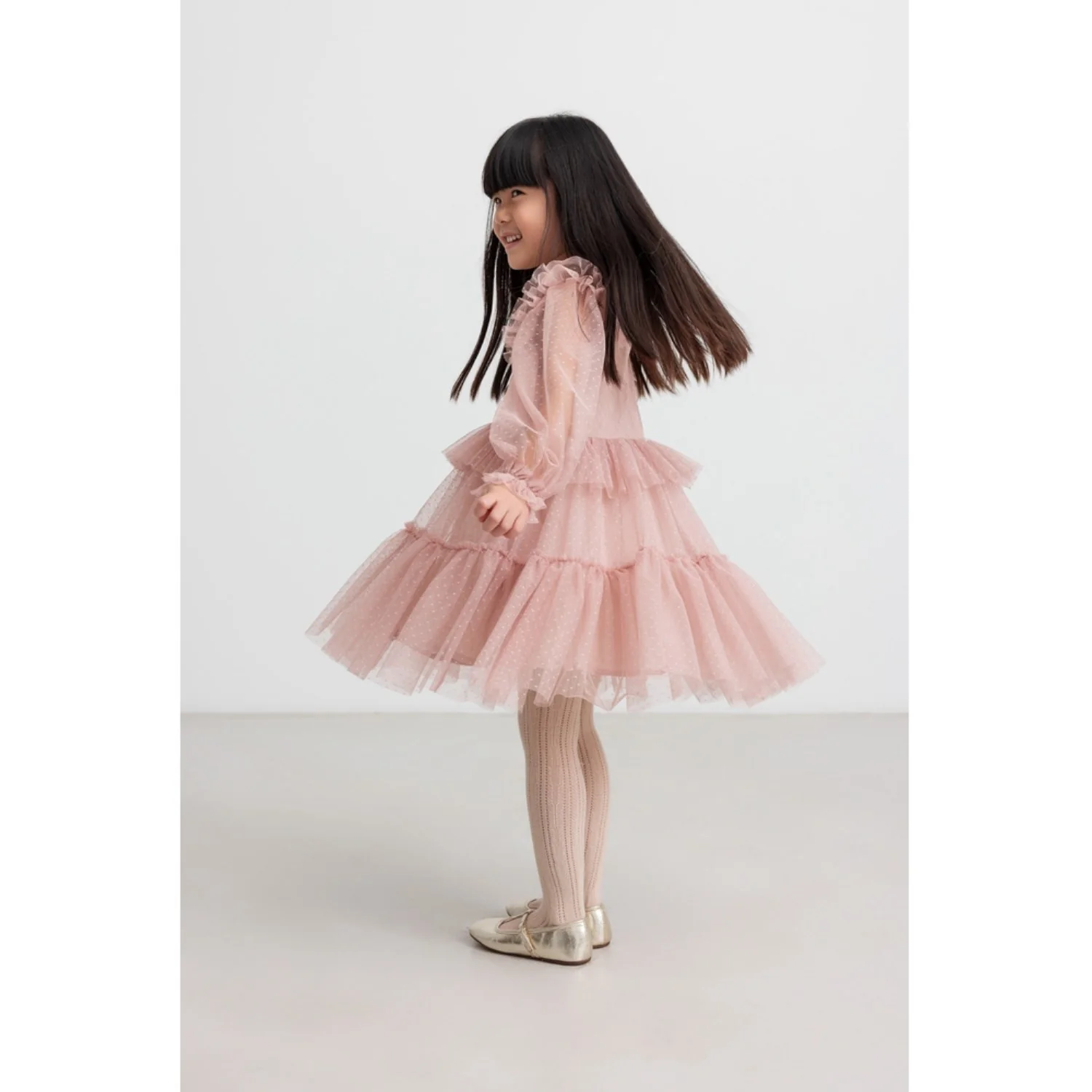MarMar Tulle Dotty Faded Rose Doth LS Kjole - Image 2
