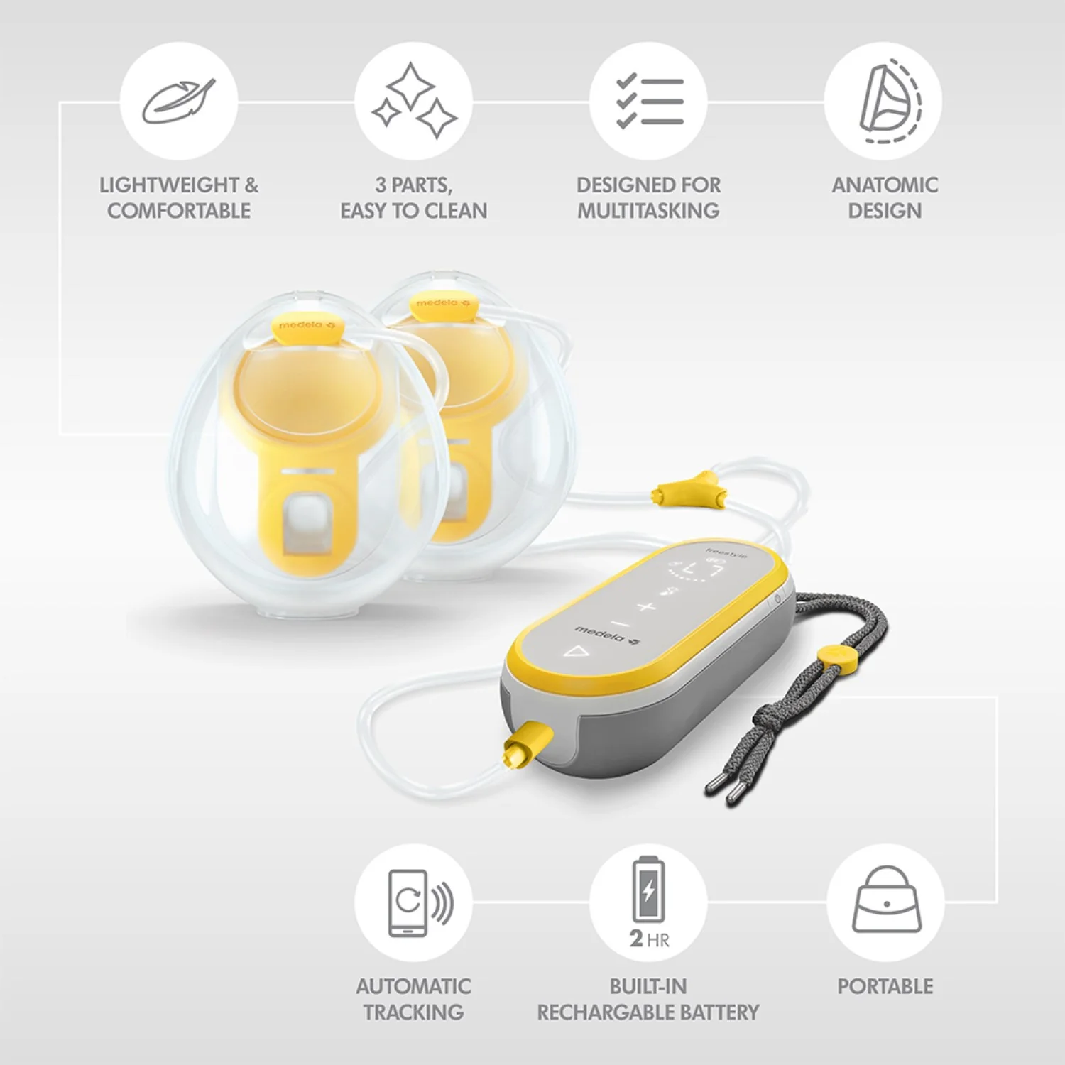 medela Freestyle Hands-Free Dobbelt Elektrisk Brystpumpe - Image 6