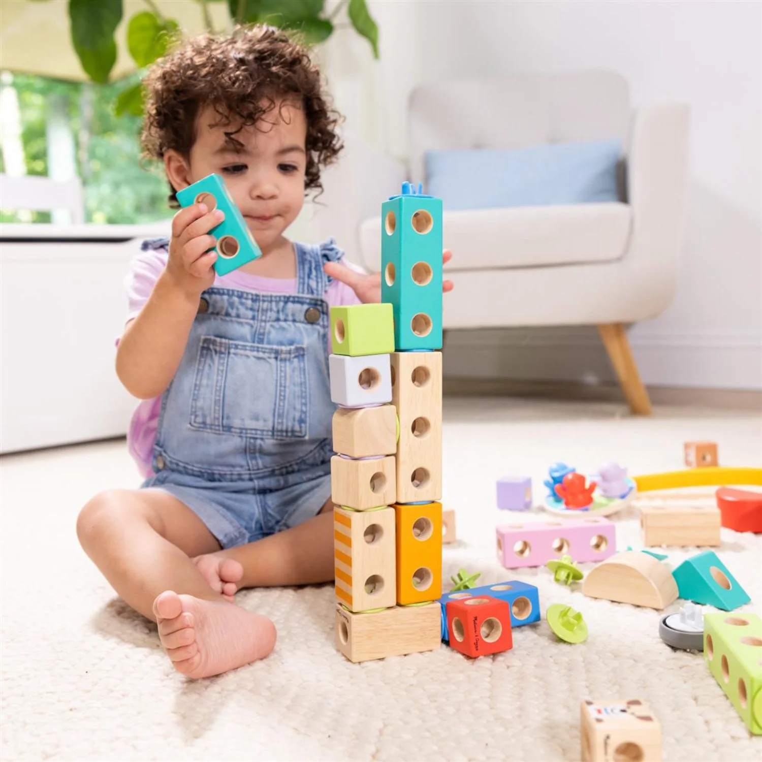 Melissa & Doug Multifarvet Blockables Playset Town 73Pcs - Image 2