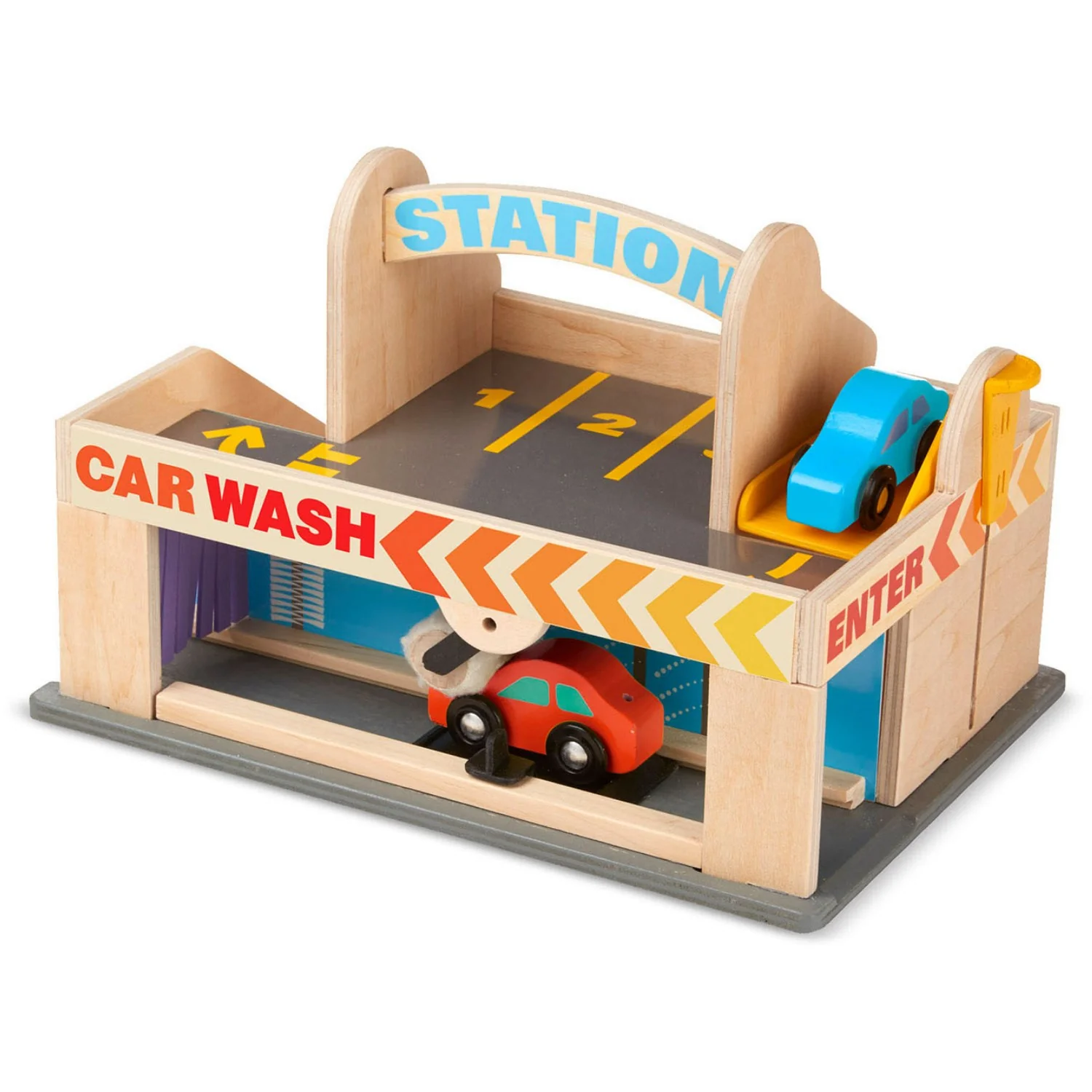 Melissa & Doug Multifarvet Parkeringshus Med Bilvask Og Tankstation - Image 6