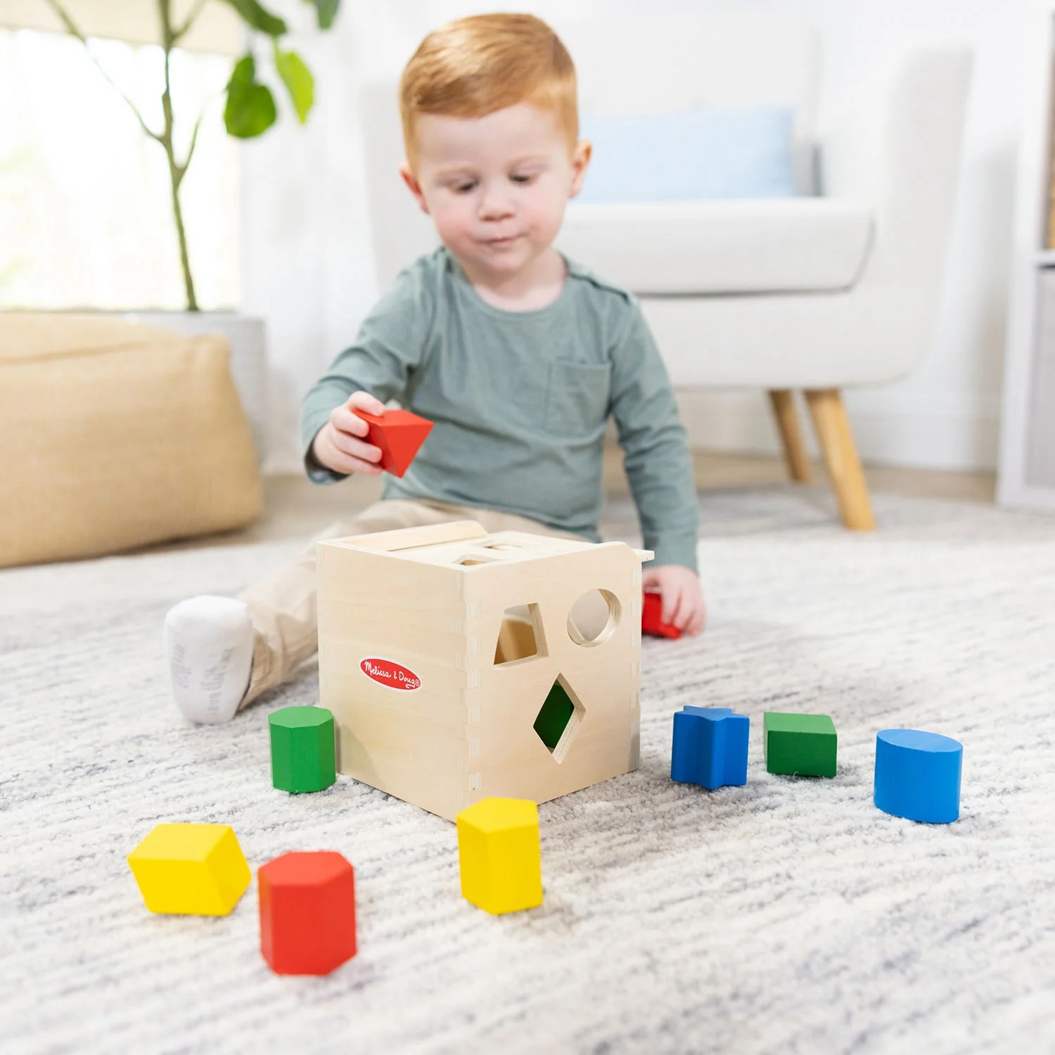 Melissa & Doug Multifarvet Sorteringskasse Kube Træ - Image 4