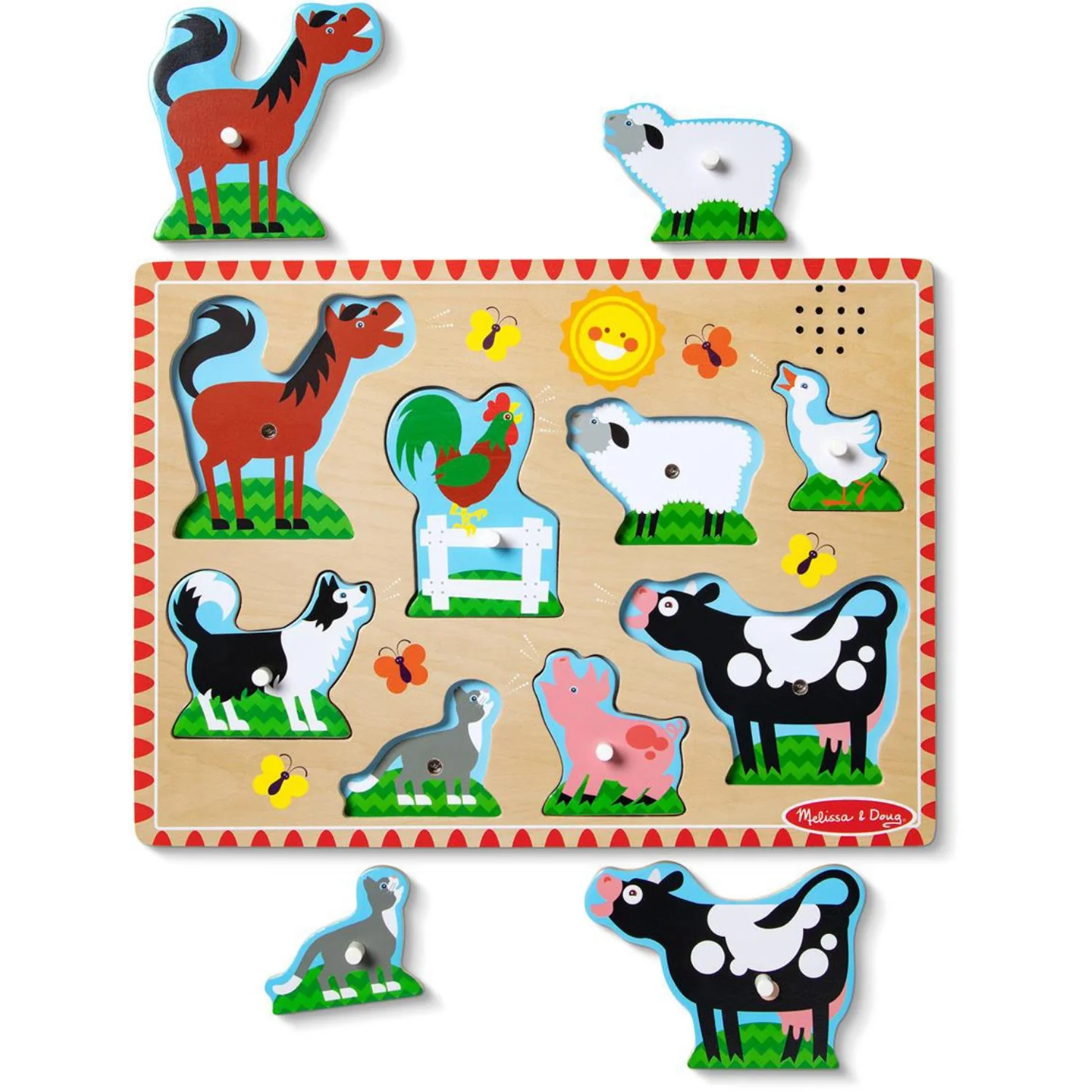 Melissa & Doug Multifarvet Sound Puzzle Farm Animals - Image 2