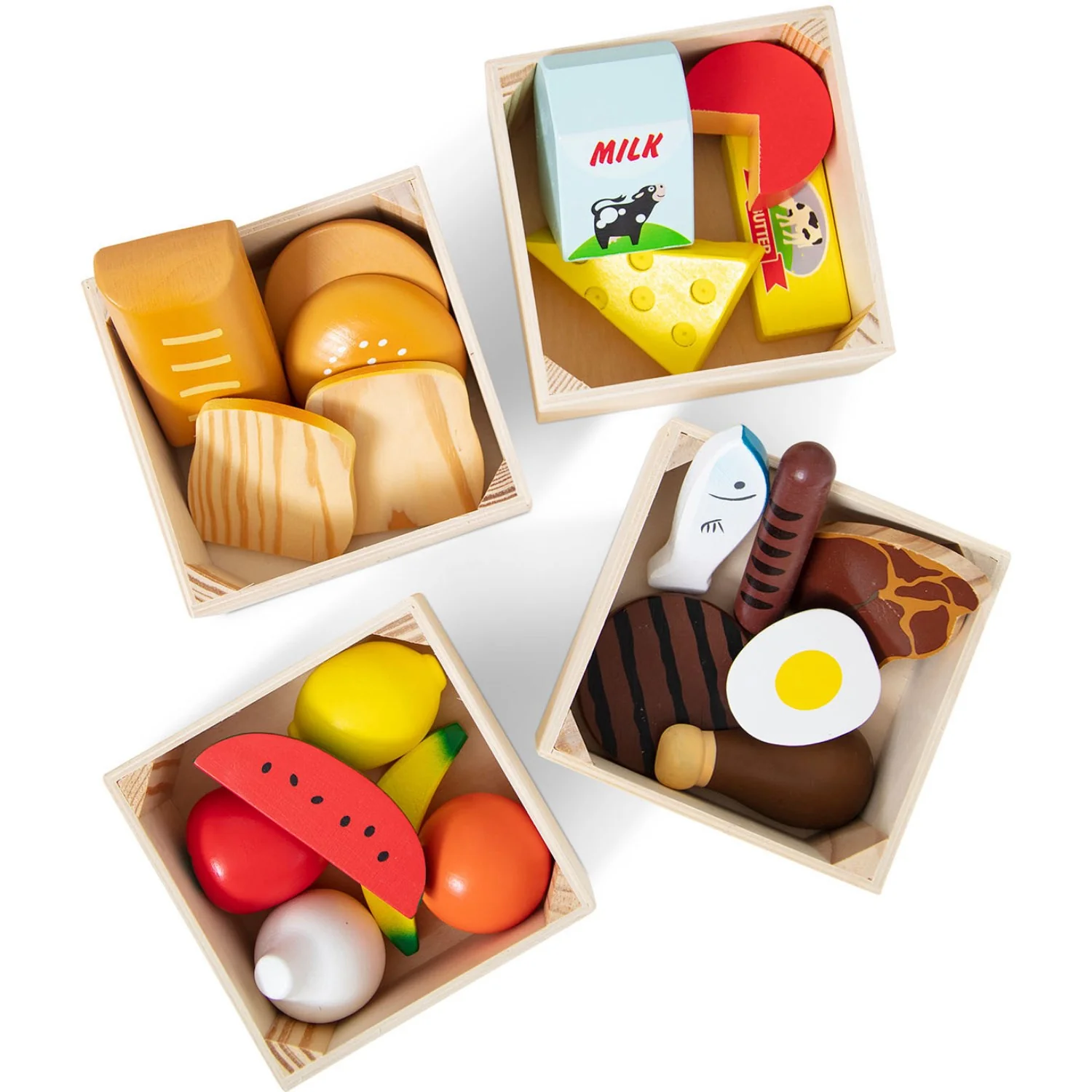 Melissa & Doug Multifarvet Wooden Food Playset Food Groups - Image 6