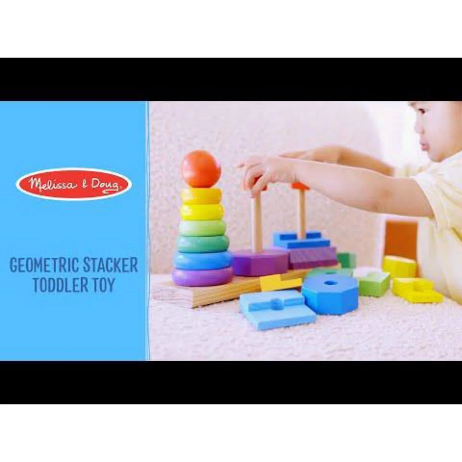 Melissa & Doug Multifarvet Wooden Stacking Toy Geometric - Image 4