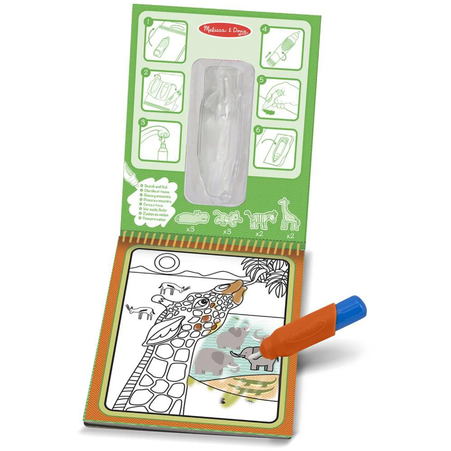 Melissa & Doug Orange Water Wow! Water-Reveal Pad Safari - Image 3