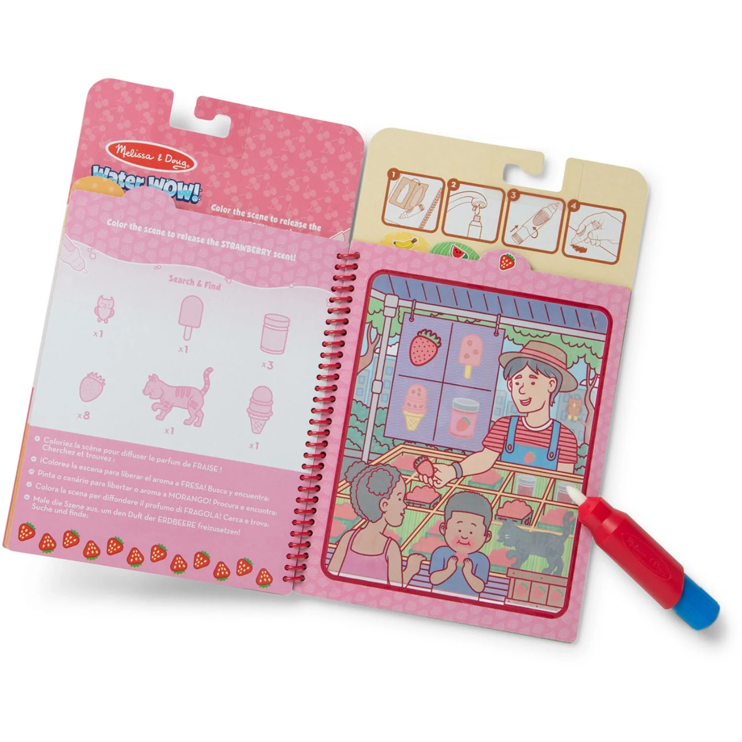 Melissa & Doug Rød Malebog "Water Wow!" Frugtdufte - Image 6