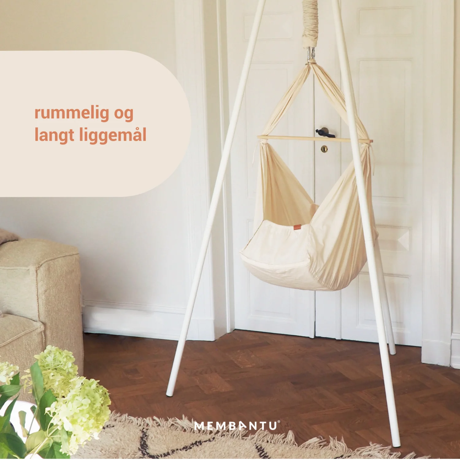 MEMBANTU Grey Organic Baby Slyngevugge Basic - Image 8