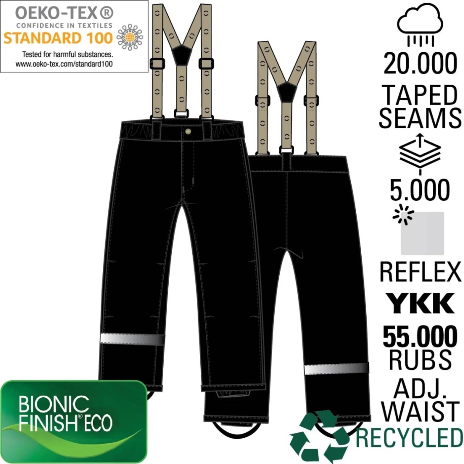 Mikk-Line Black Uni Overtræksbukser Solid - Image 5