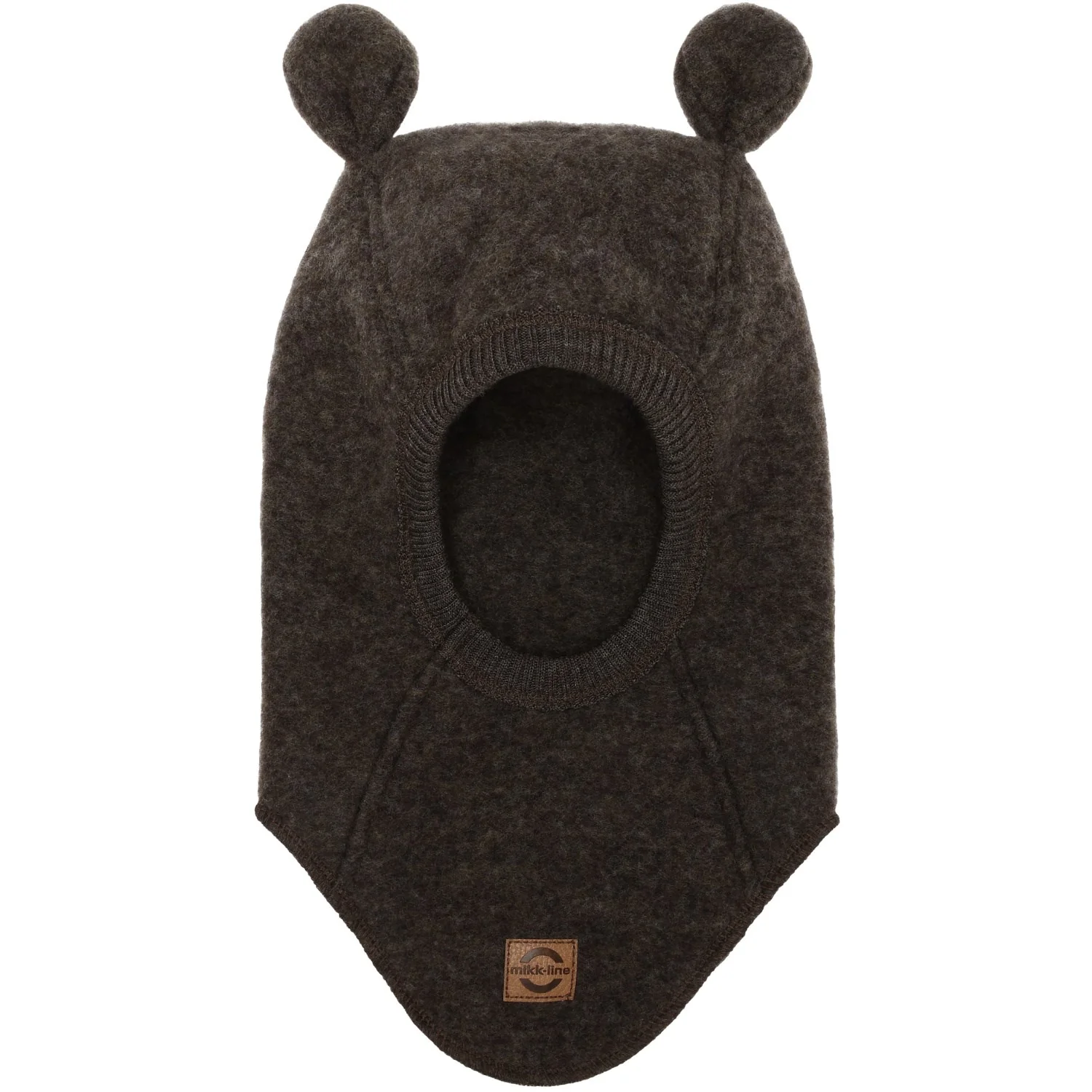 Mikk-Line Dark Brown Melange Uld Elefanthue Med Ører