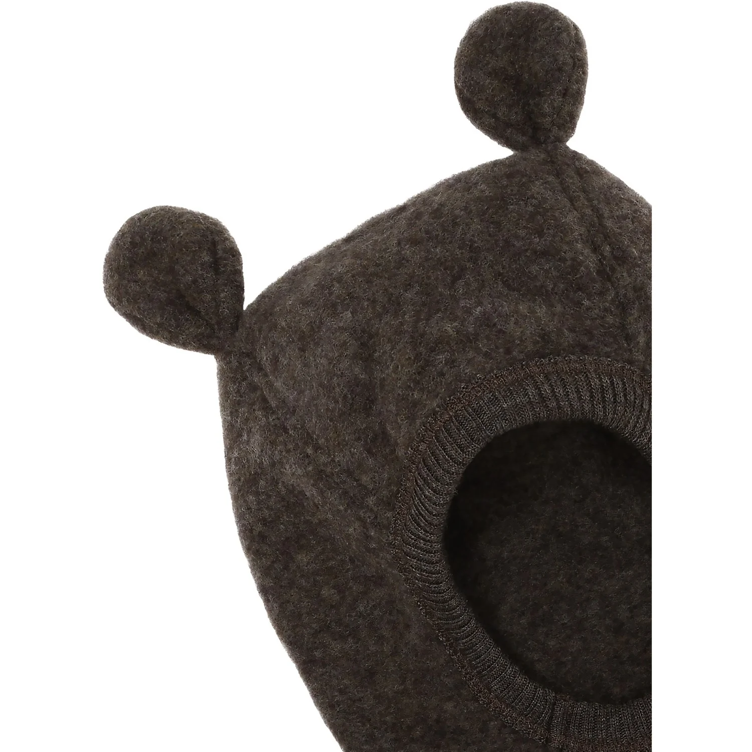 Mikk-Line Dark Brown Melange Uld Elefanthue Med Ører - Image 2